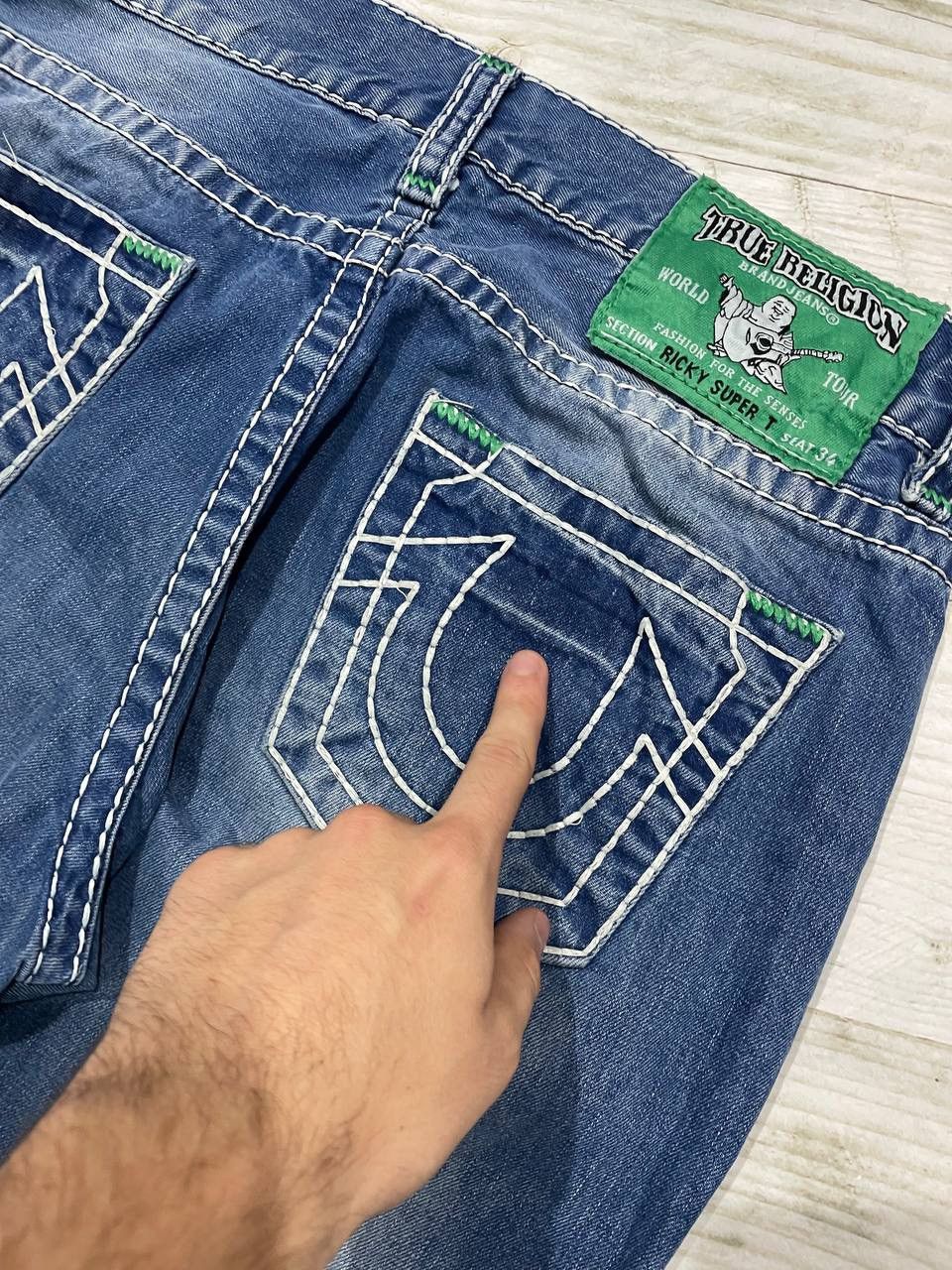Japanese Brand Vintage True Religion Ricky Super Denim Jeans Baggy Size US 36 / EU 52 - 14 Thumbnail