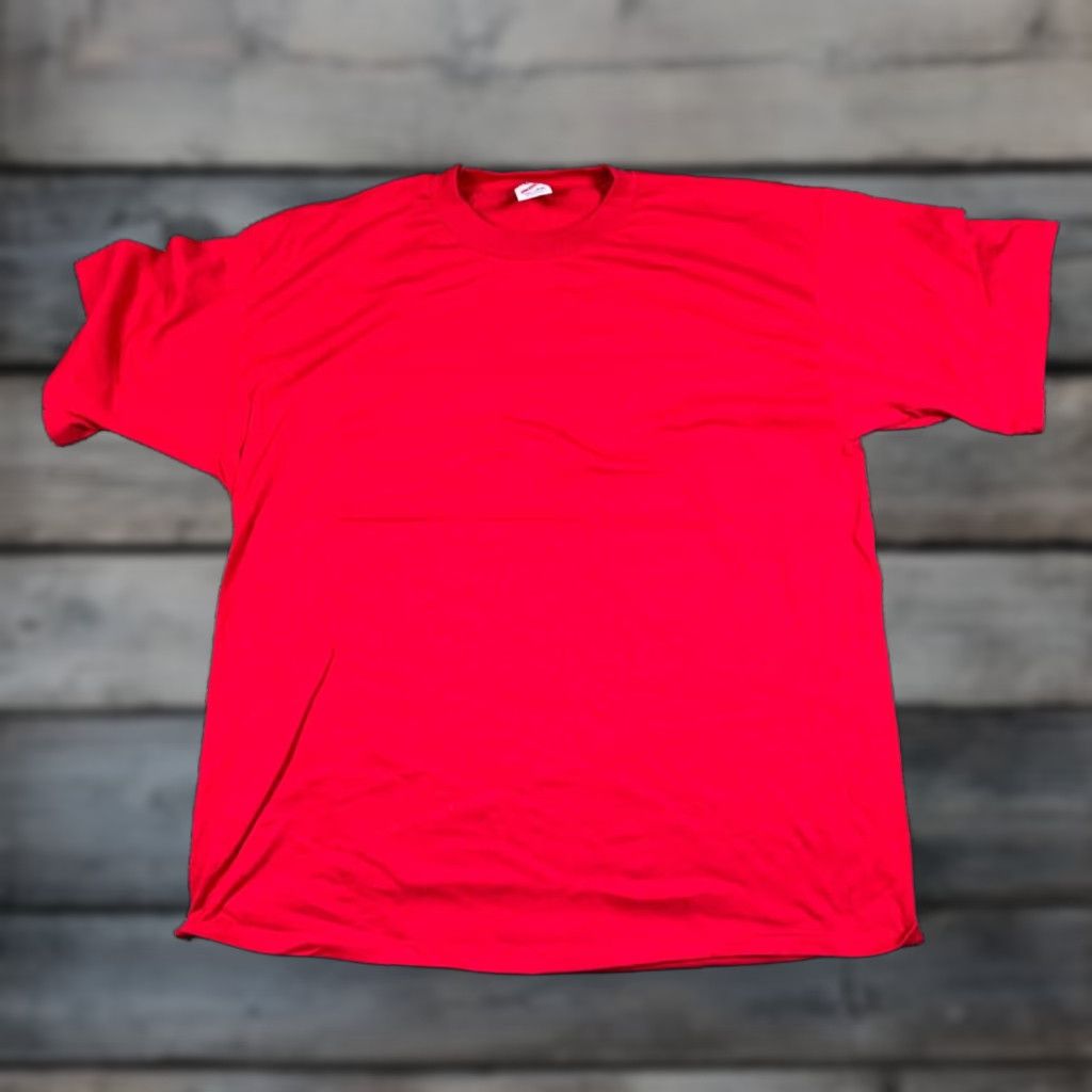 Jerzees VTG 90s Jerzees Blank T-Shirt Adult 2X Red Solid 50-50 Made in USA Men Shirt Old School 90s Mens Size US XXL / EU 58 / 5 - 1 Thumbnail