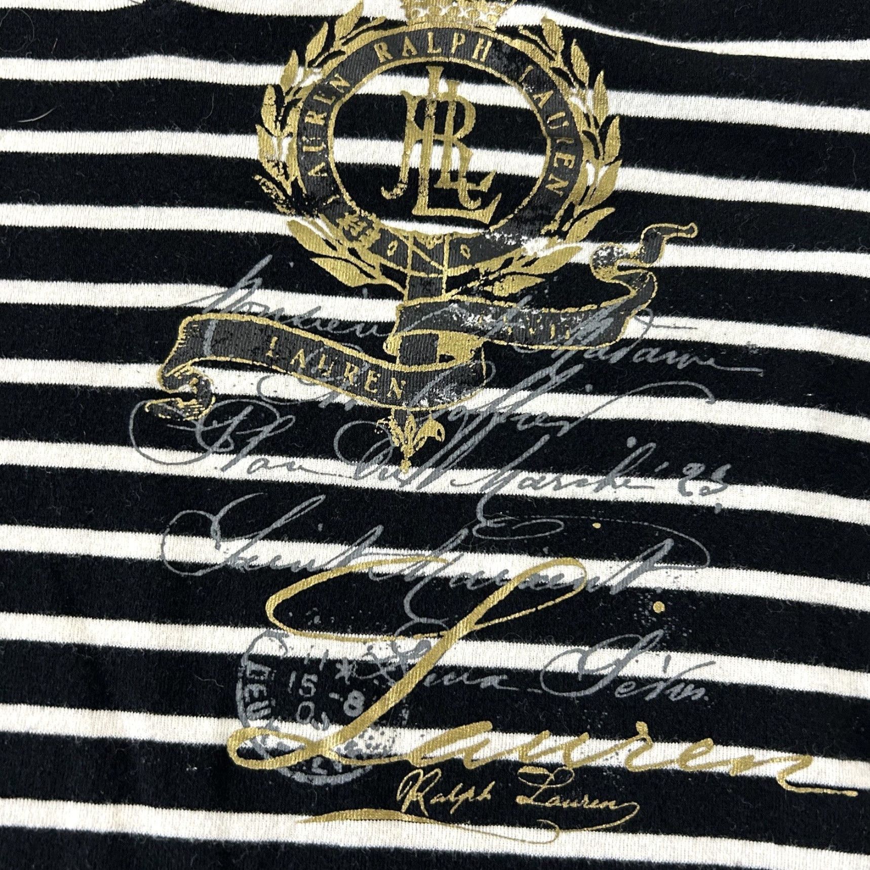 Ralph Lauren Lauren Ralph Lauren Long Sleeve Striped T Shirt Dress Women's M Black Size M / US 6-8 / IT 42-44 - 2 Thumbnail