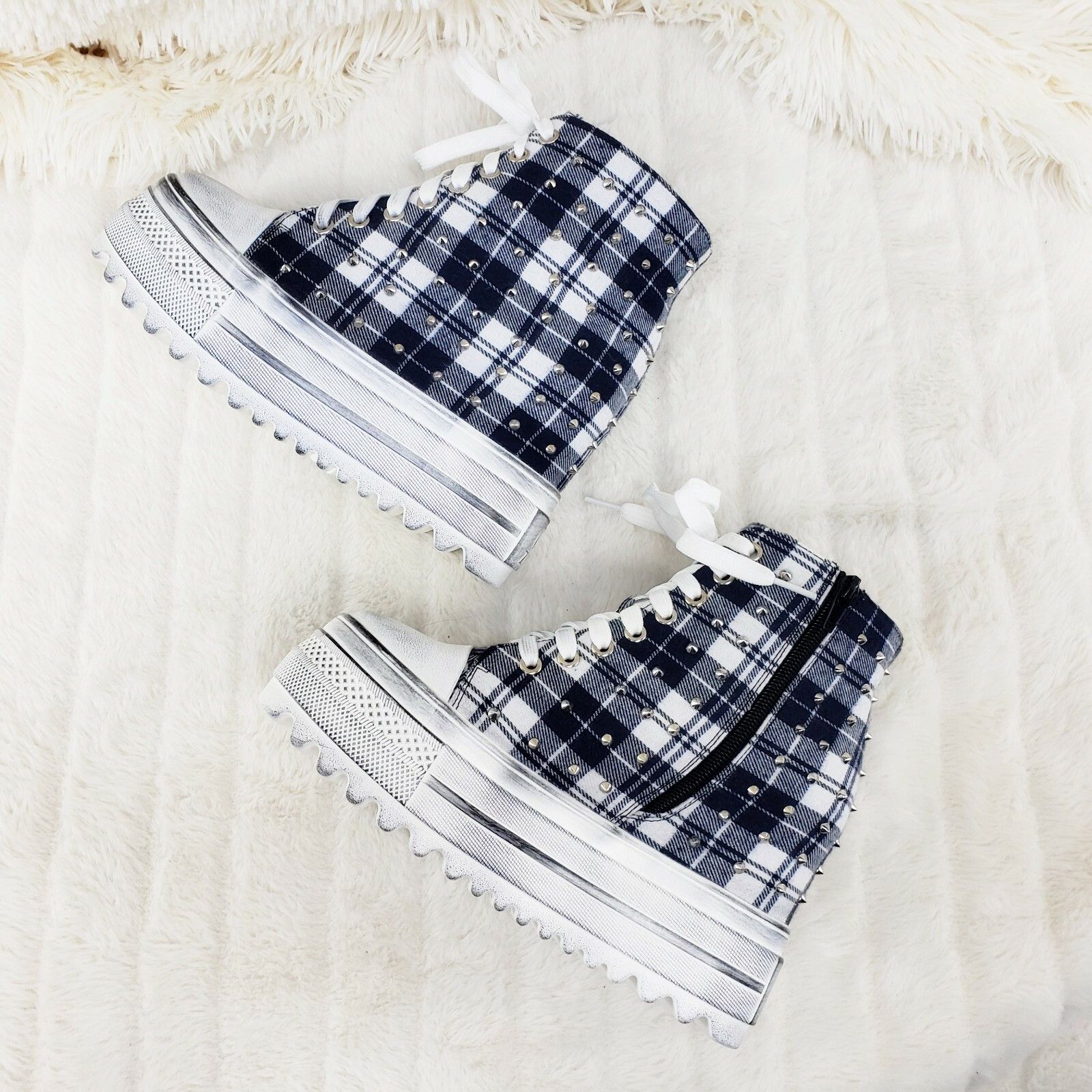 Alexander Wang Wang Cherry Bomb Platform Sneaker Ankle Boots White Navy Pla Size US 7 / IT 37 - 2 Thumbnail