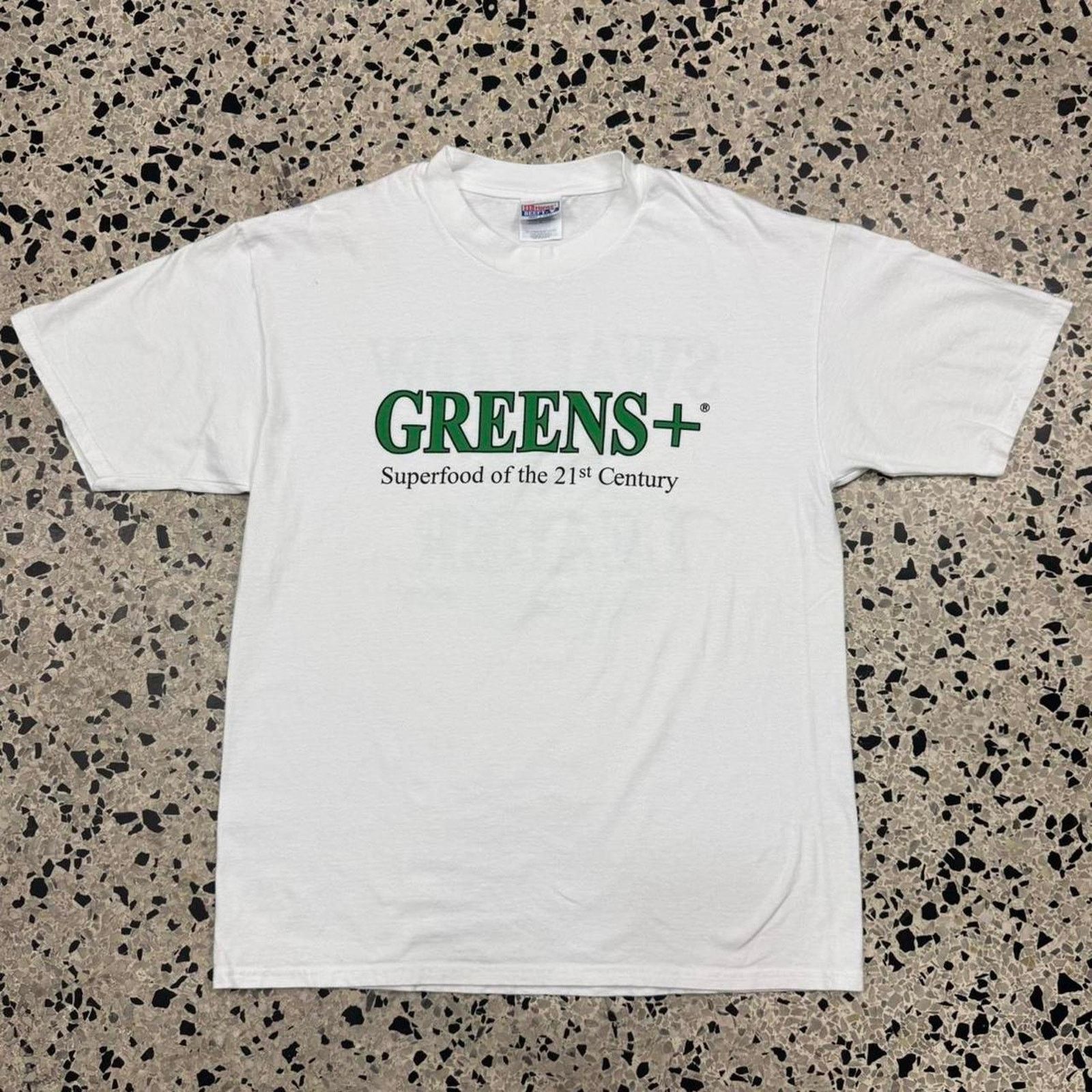 Hanes × Vintage VINTAGE Y2K SWALLOW THE LEADER GREENS+ SUPERFOOD PROMO TEE: Size US L / EU 52-54 / 3 - 4 Thumbnail