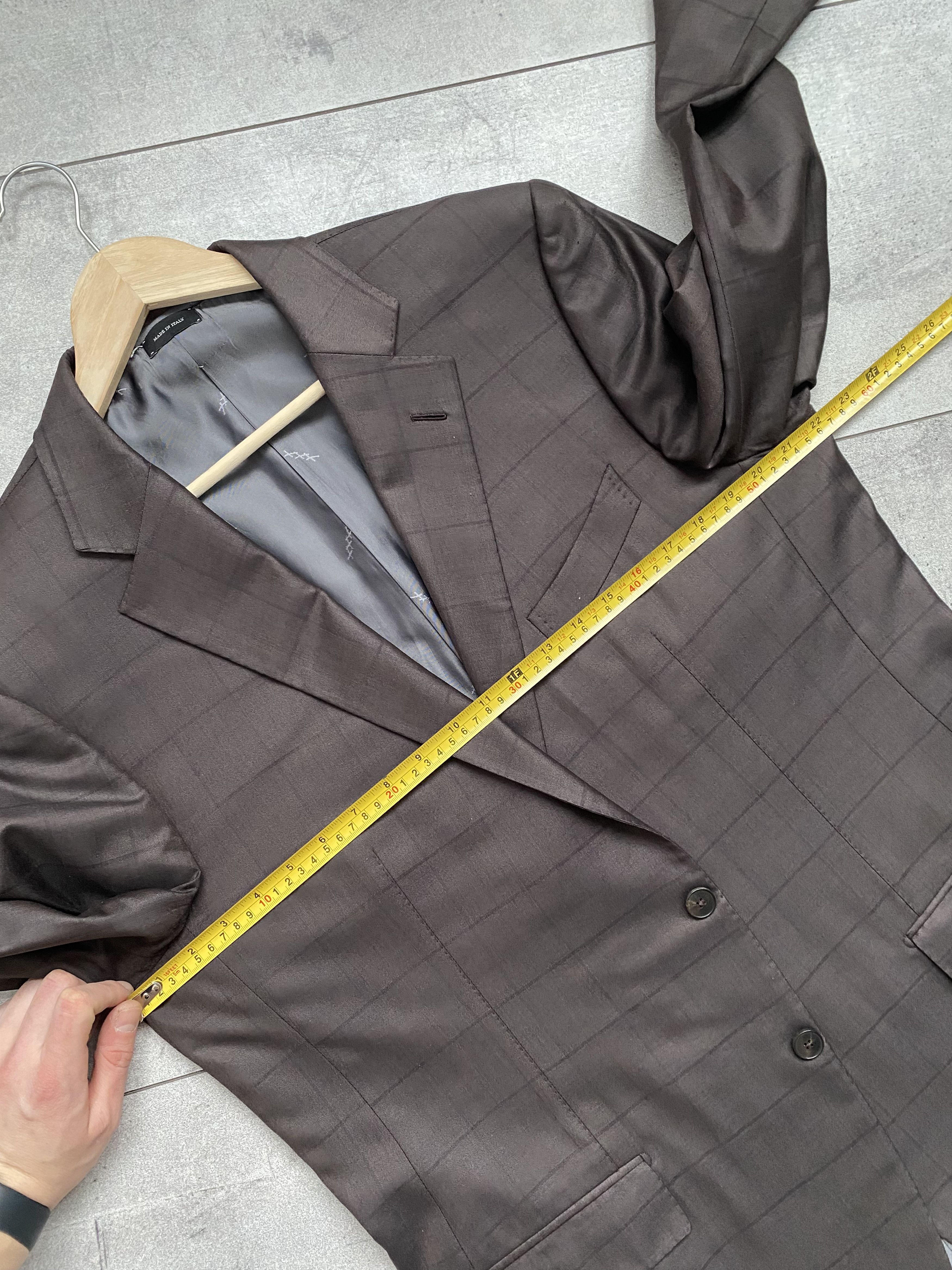 Ermenegildo Zegna Ermenegildo Zegna Couture Checked Wool and Silk Brown 56R Size 54R - 19 Thumbnail