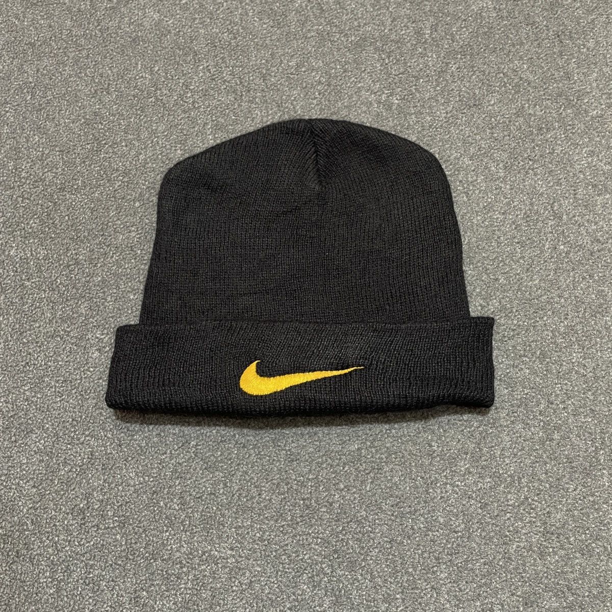 Nike Vintage Nike Gold Swoosh Beanie Hat Size ONE SIZE - 1 Thumbnail