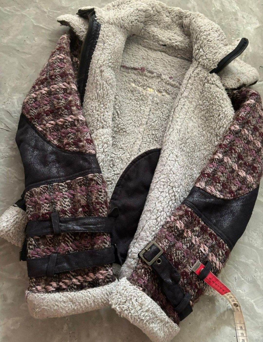 Le Grande Bleu (L.G.B.) DESIGUAL Women's Coat EU36 Wool Faux Fur Shearling Tweed Size XS / US 0-2 / IT 36-38 - 6 Thumbnail