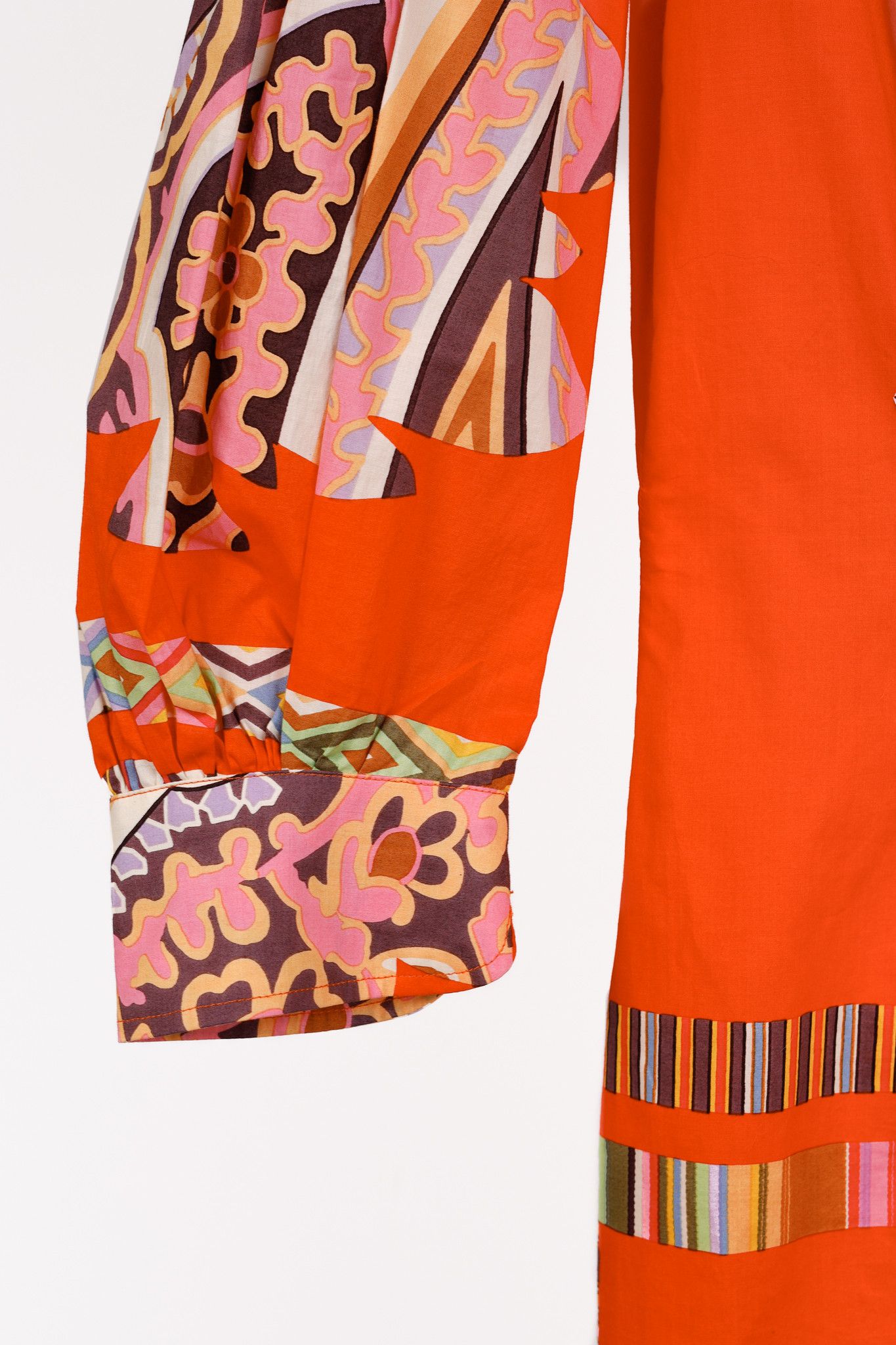 Etro Etro Vintage Orange Printed Cotton Shirt Dress Size M / US 6-8 / IT 42-44 - 6 Thumbnail