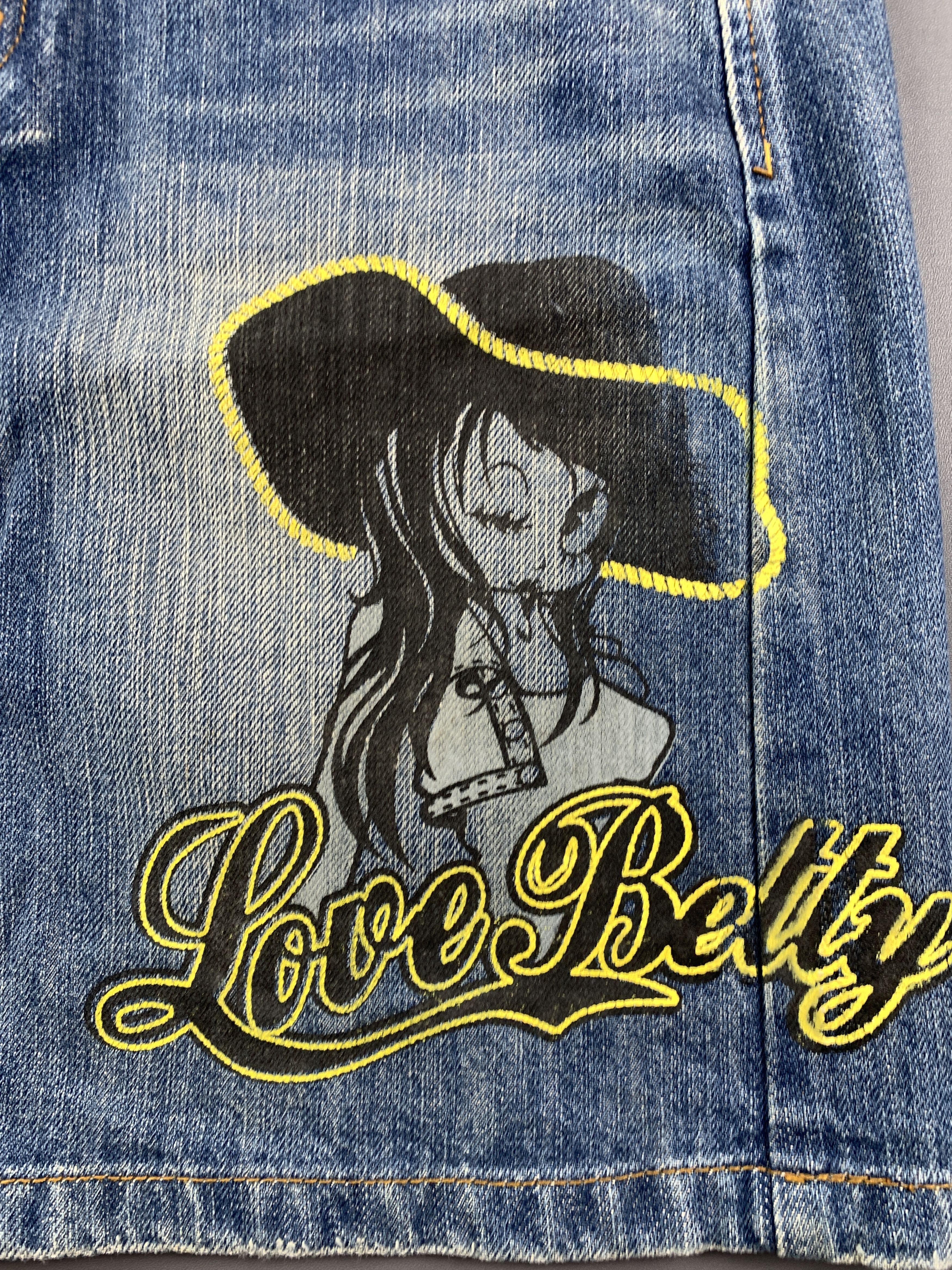 Cartoon Network 2000s Betty Boop Blue Cowboy Graphic Jeans Skirt (32) Size 32" / US 10 / IT 46 - 5 Thumbnail