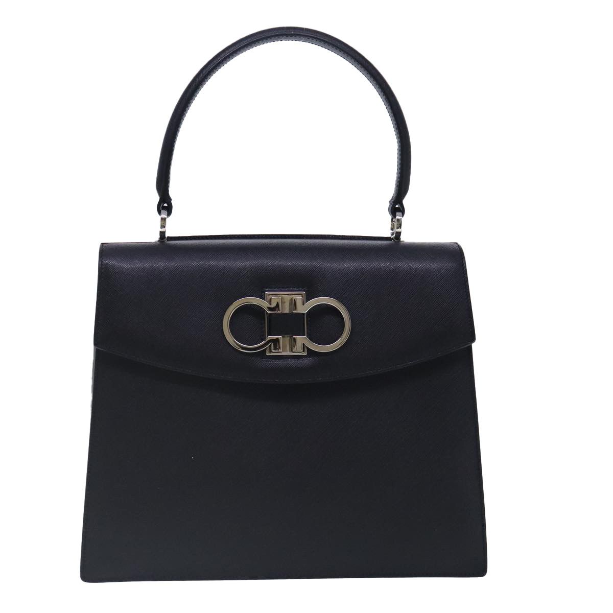 Salvatore Ferragamo Gancini Black Leather Handbag (Pre-Owned) Size ONE SIZE - 1 Thumbnail