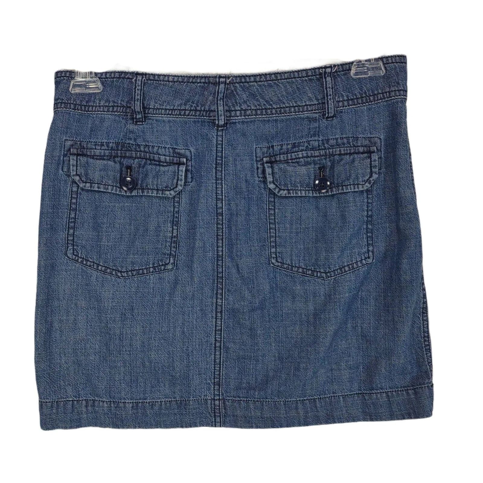 G.H. Bass & Co. G.H. Bass Women's Cargo Denim Short Jean Skirt Size 26" / US 2 / IT 38 - 4 Thumbnail