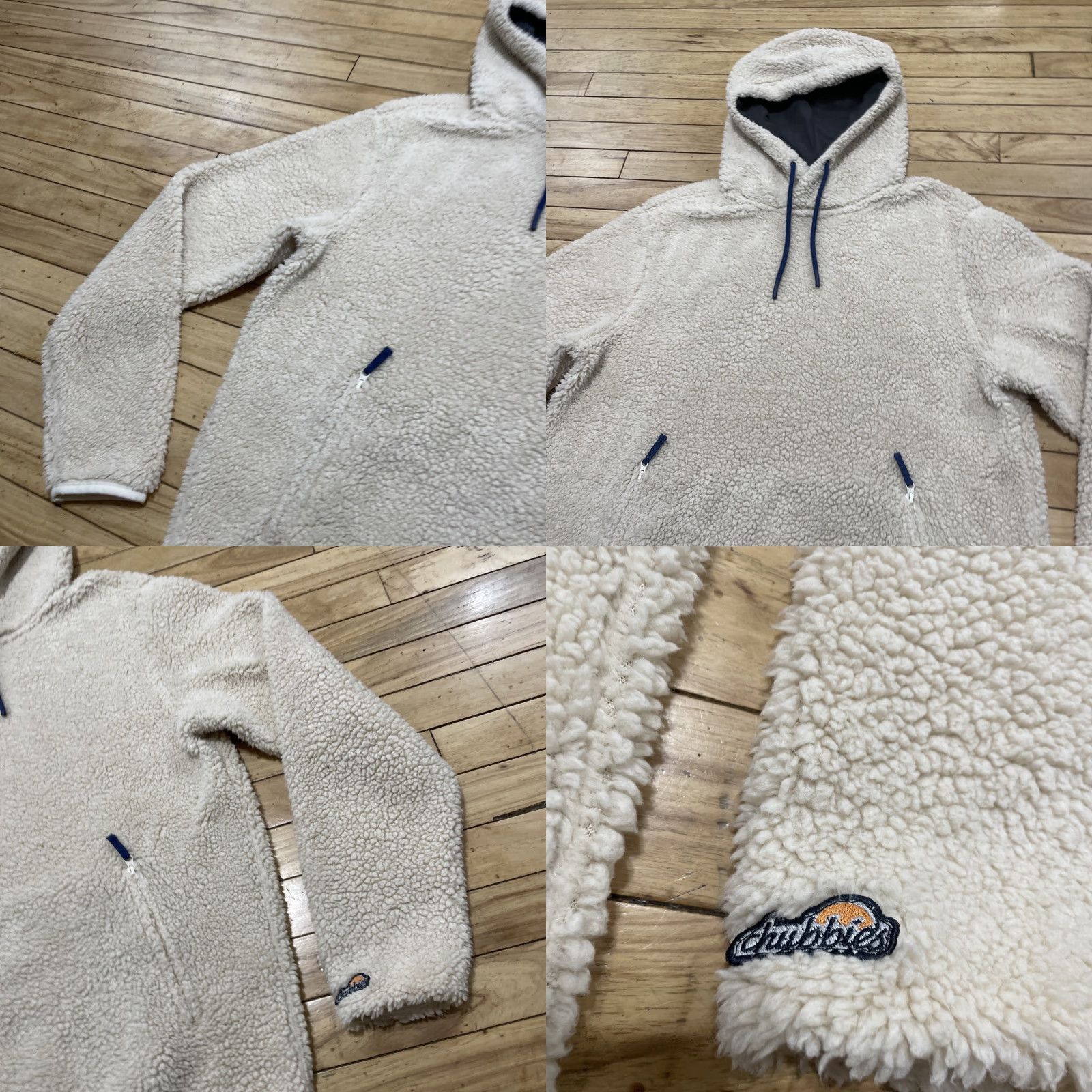 Chubbies VINTAGE Chubbies Hoodie Men L Ivory Cream Capsule Fleece Pullover Deep Pile Sherpa Pockets Hooded Size US L / EU 52-54 / 3 - 10 Thumbnail