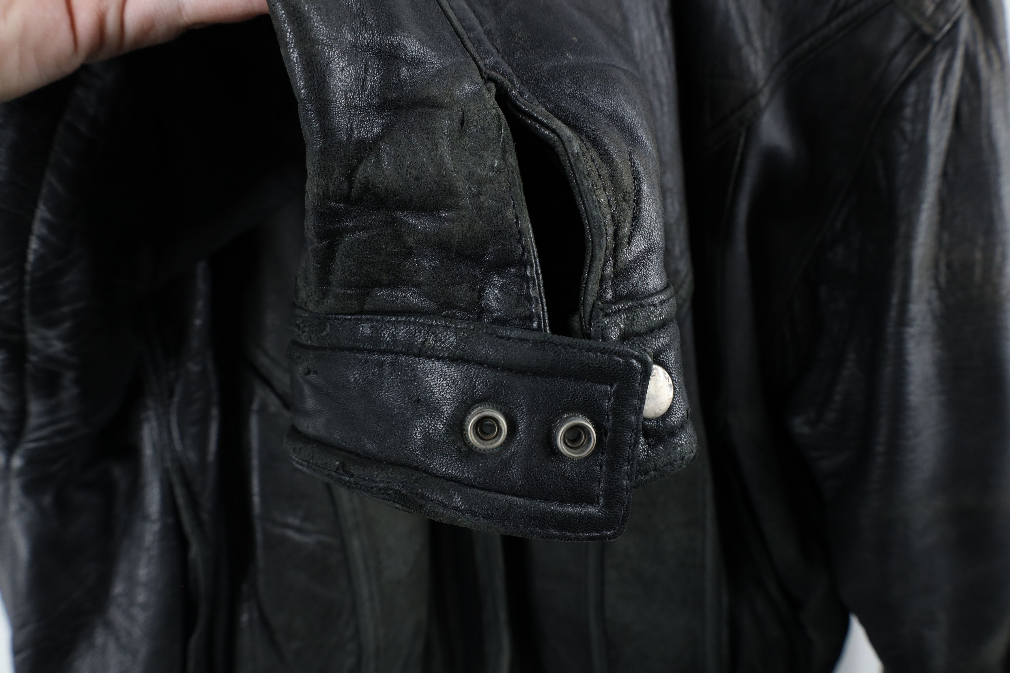 Vintage Vintage 90s Streetwear Full Zip Leather Bomber Jacket Black Size US L / EU 52-54 / 3 - 5 Thumbnail