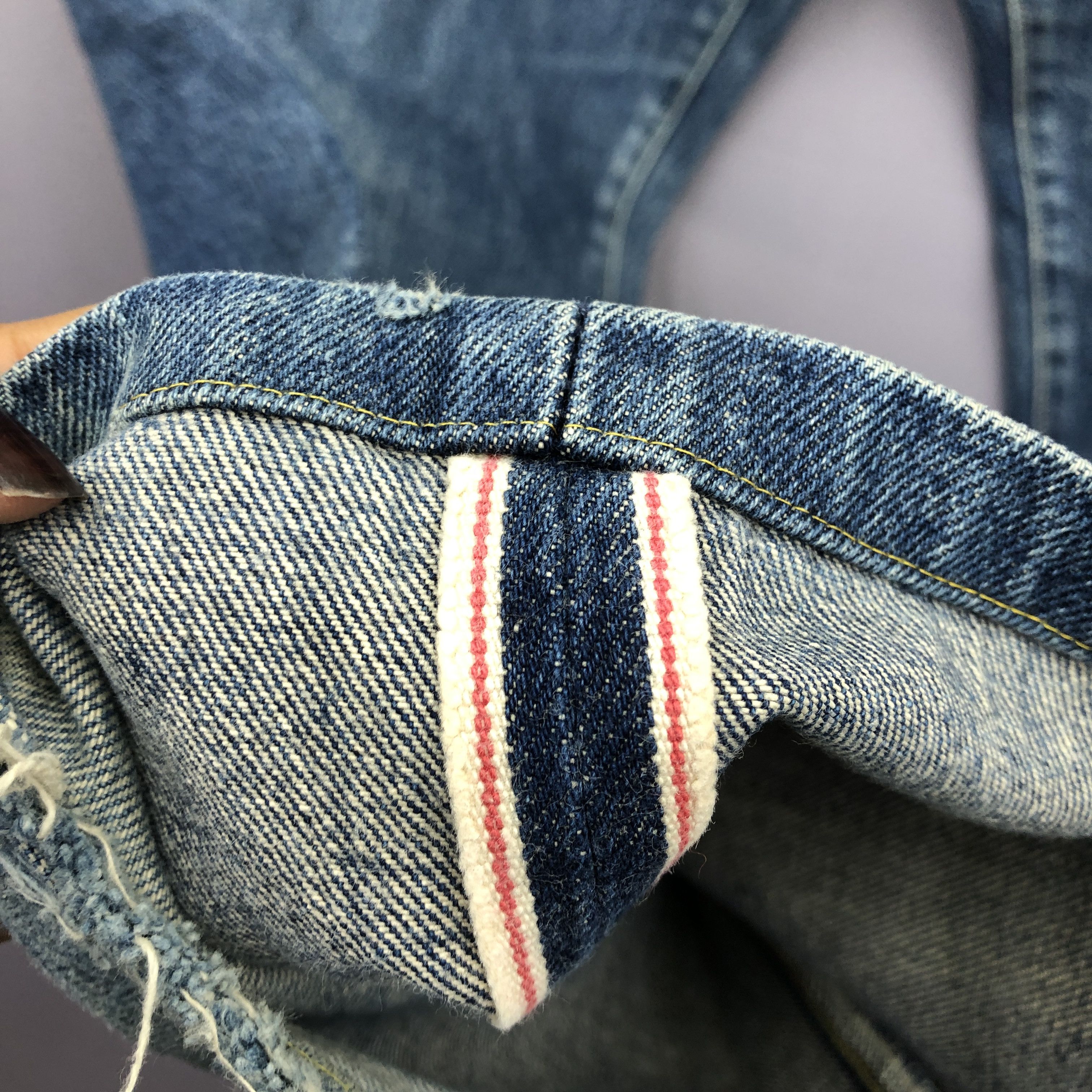Big John 90s Big John Selvedge Redline Faded Light Wash Jeans Denim Size 28" / US 6 / IT 42 - 7 Thumbnail