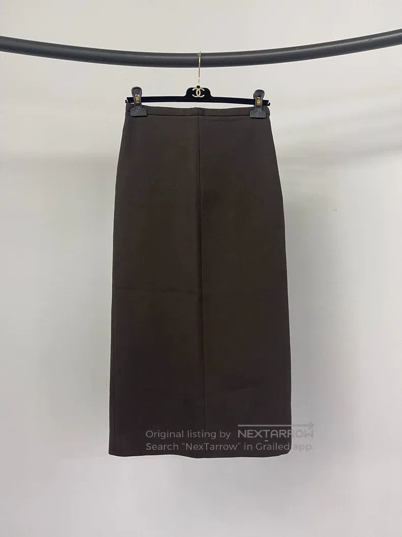 The Row The Row Brown Slit Slim Skirt Size 42" / US 20 - 1 Thumbnail