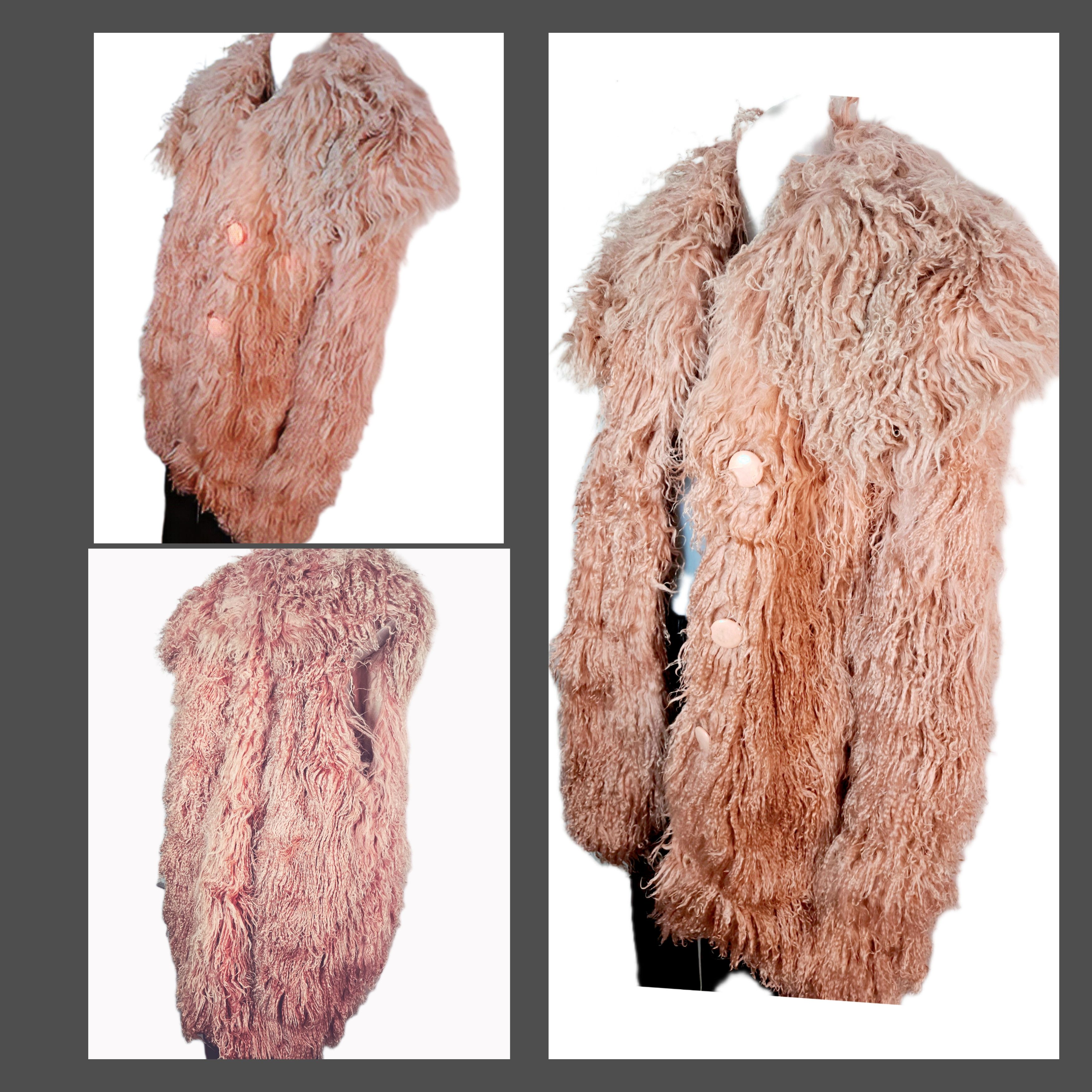 Mario Valentino Rockstar 1970s Mongolian fur vest!! Size M / US 6-8 / IT 42-44 - 5 Thumbnail