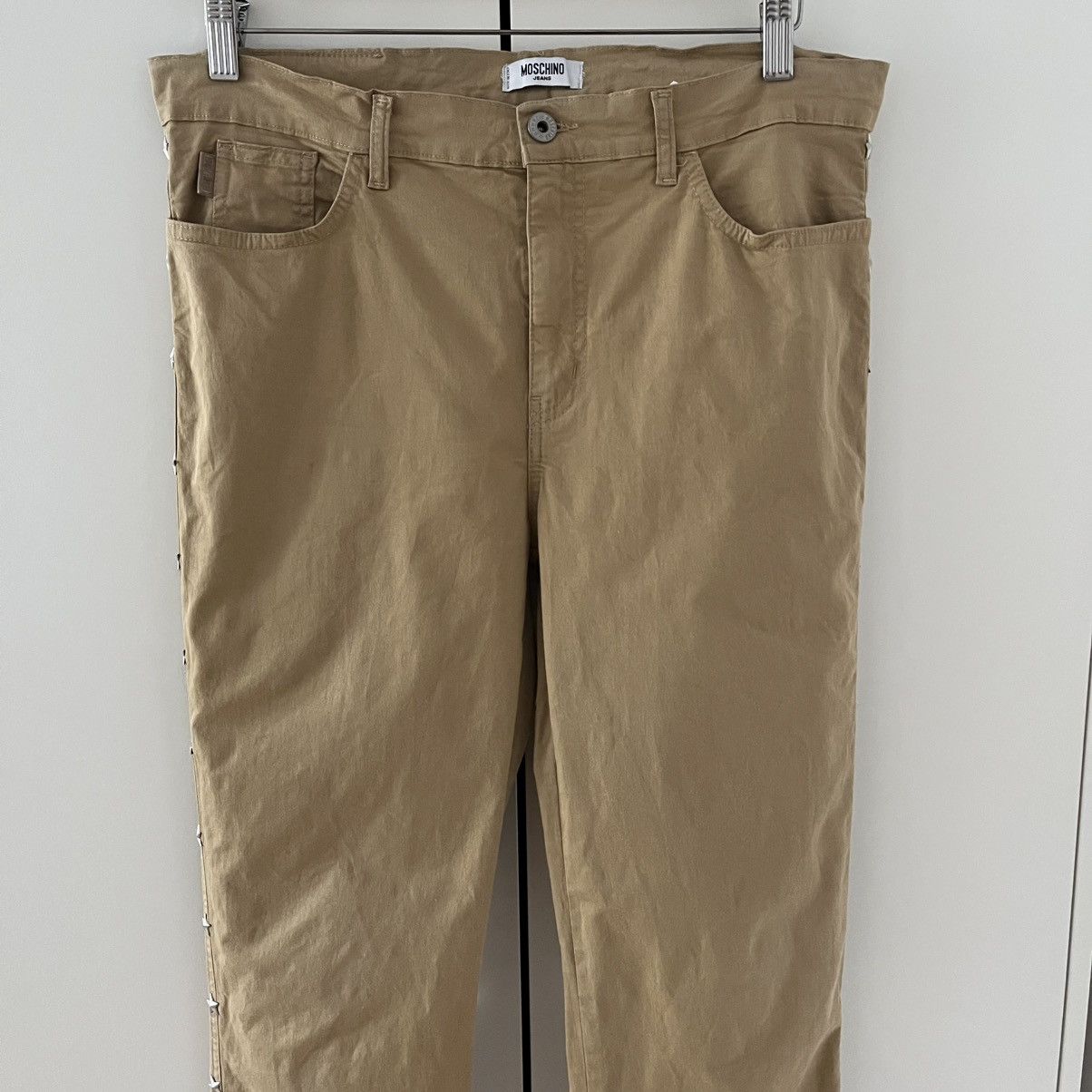 Love Moschino Moschino Jeans Donna Beige Stars Pants Streetwear Y2K Italy Size 32" / US 10 / IT 46 - 2 Thumbnail