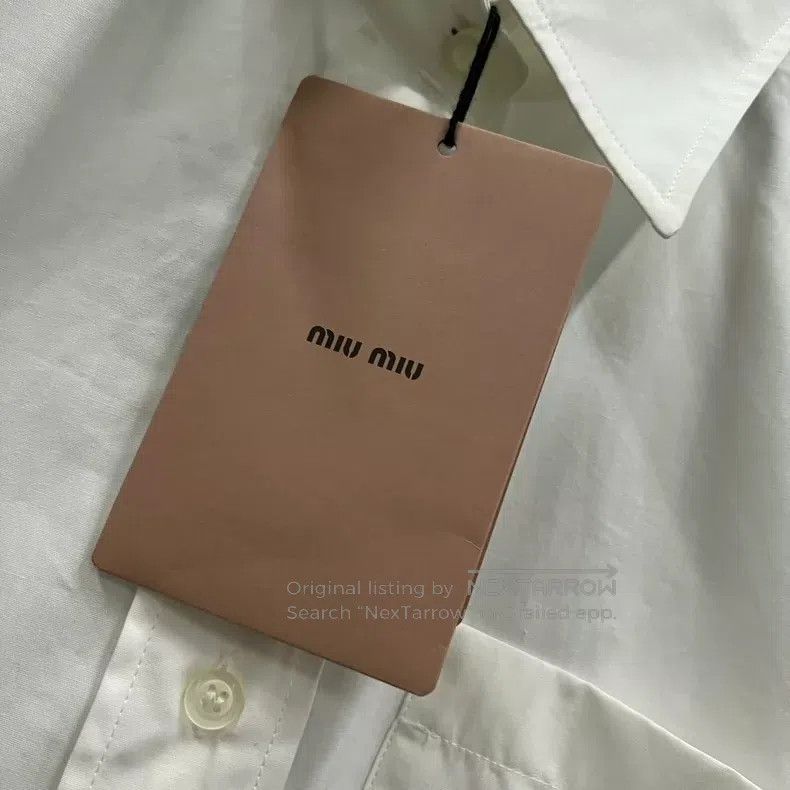 Miu Miu Miu Miu 36 White labeled logo shirt Size S / US 4 / IT 40 - 5 Thumbnail