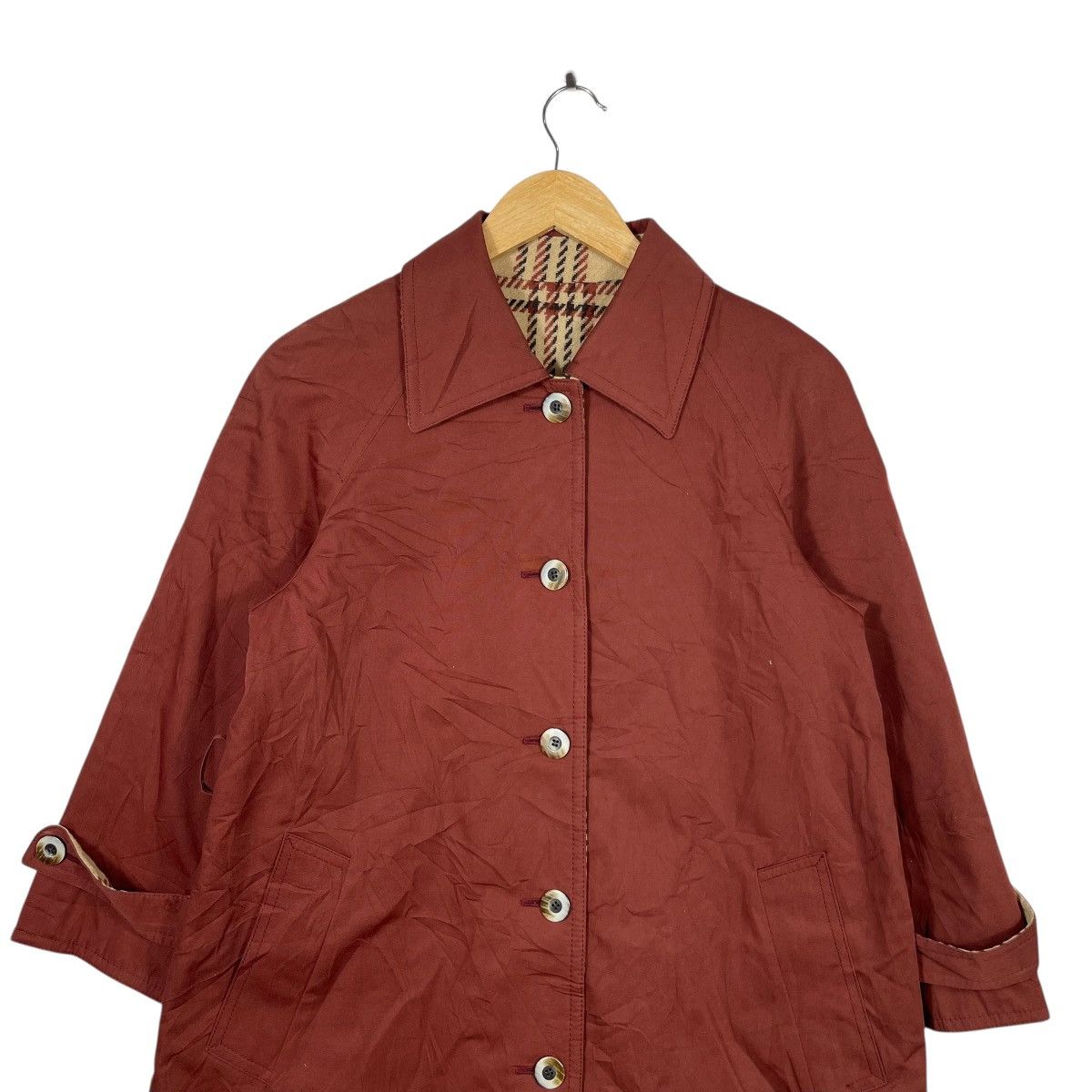 Vintage Vintage BOSSI x DESIRE Coat Made in Italy Burgundy Minimalis Size S / US 4 / IT 40 - 2 Thumbnail