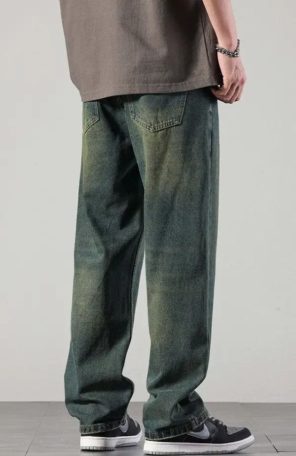 Japanese Brand Classic retro casual versatile olive green jeans Size US 32 / EU 48 - 7 Thumbnail