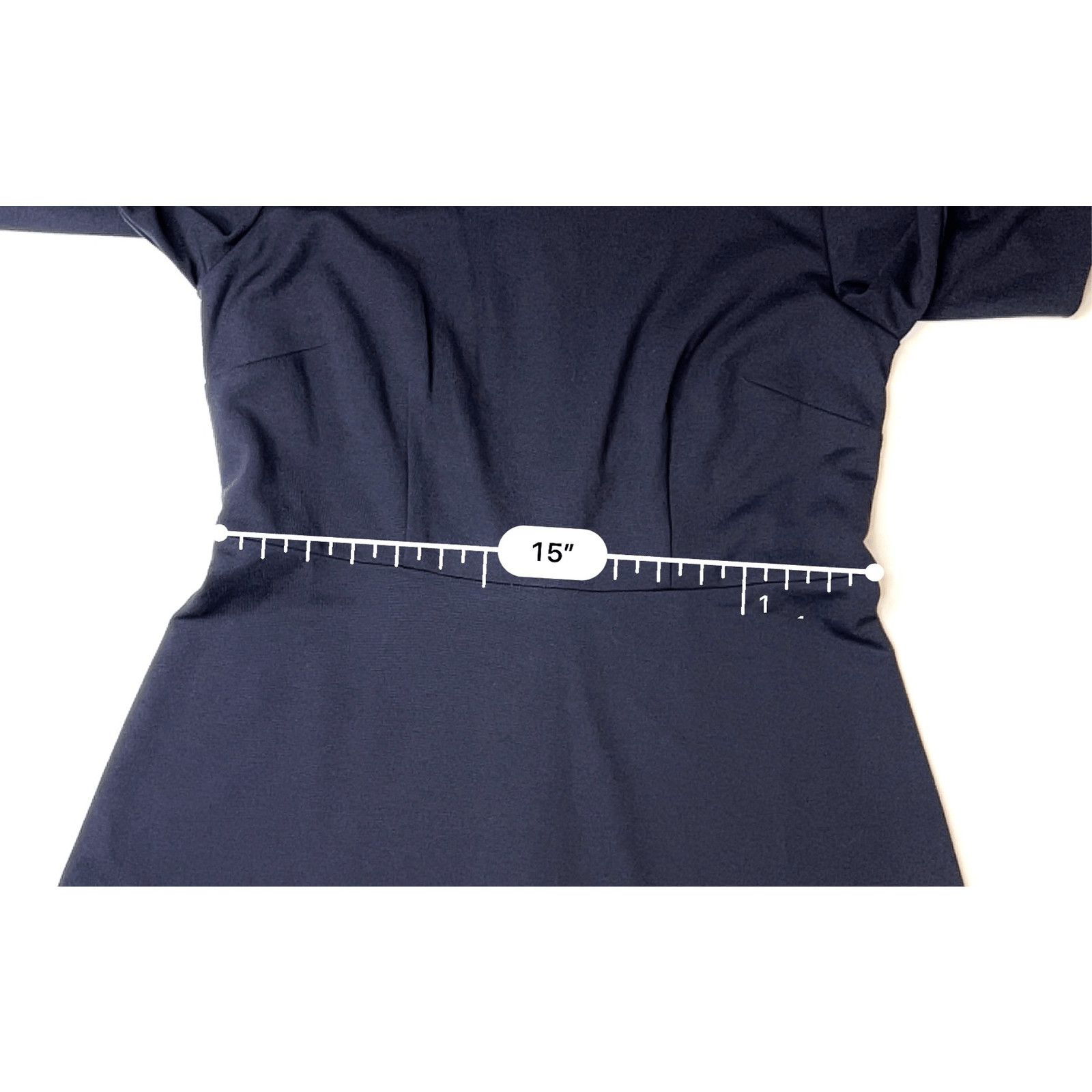 Other Talbots Petite 50s Scarf Dress Blue Ponte Fit & Flare 4P Size S / US 4 / IT 40 - 7 Thumbnail