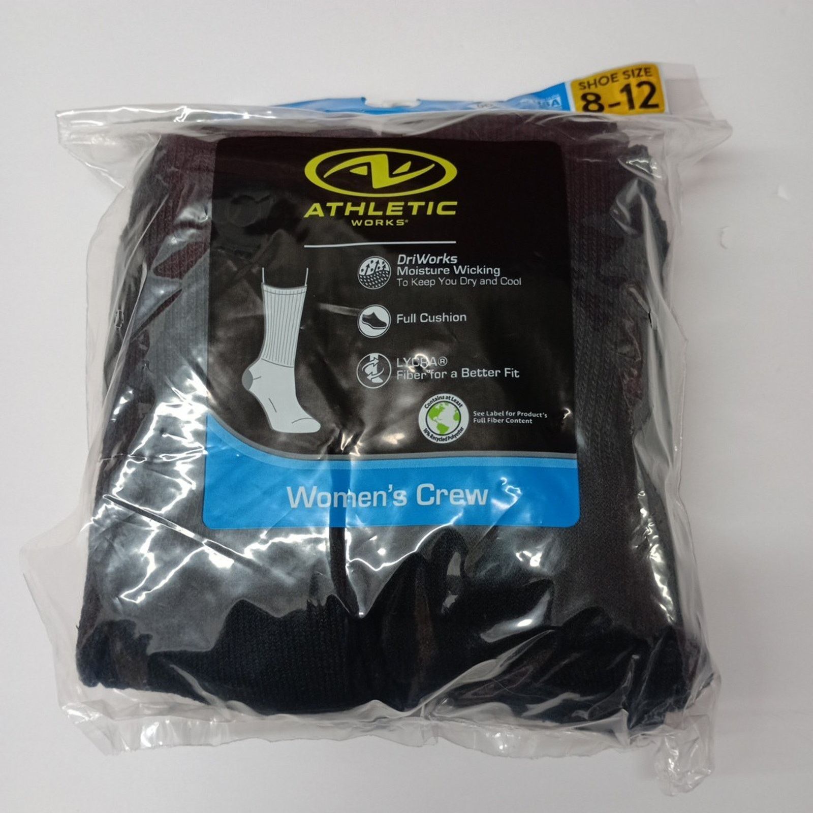 Athletic Works Athletic Works Women's Crew Socks 10 Pairs Shoe Size 8-12 Size ONE SIZE - 1 Thumbnail