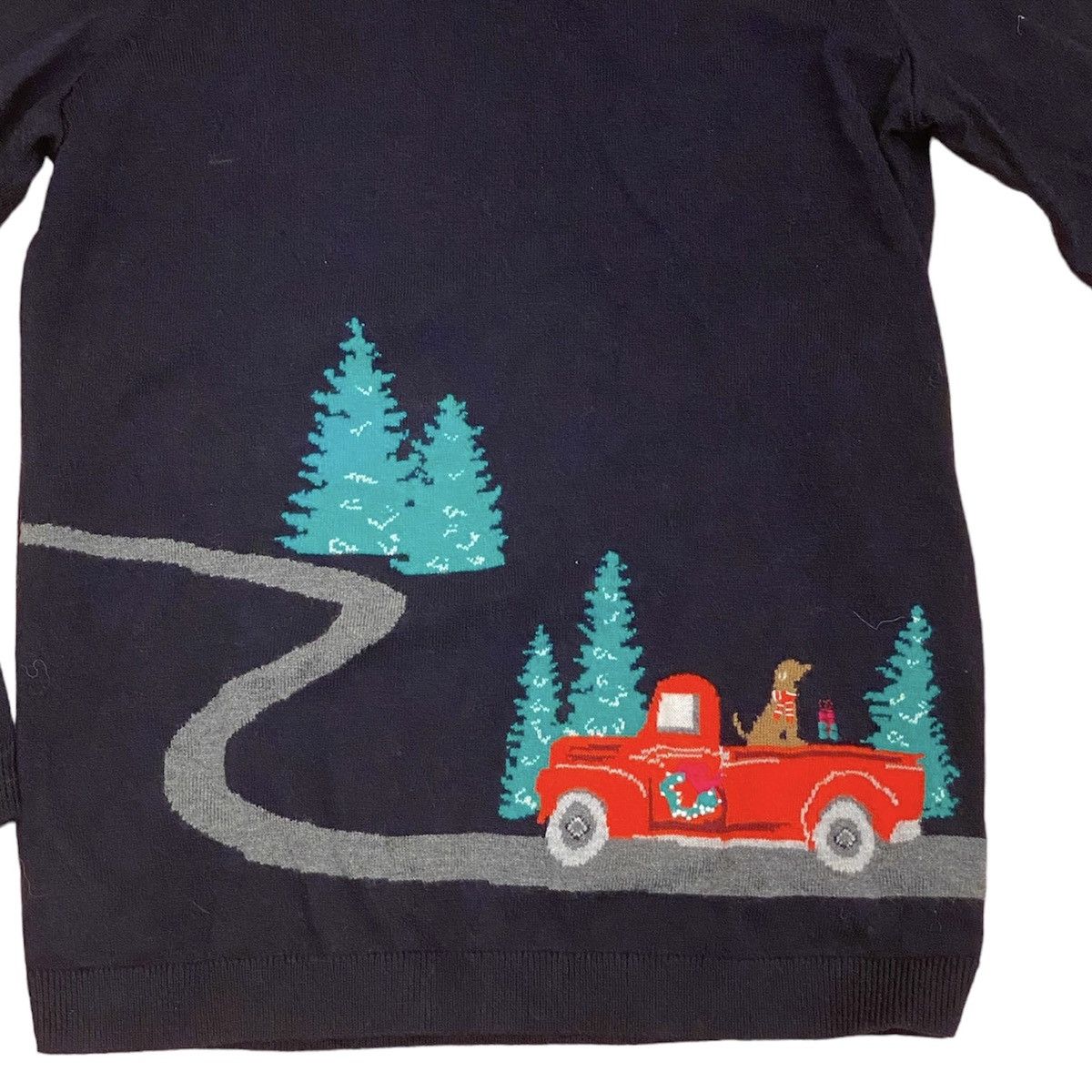 Talbots NWT Talbots Christmas Holiday Sweater Blue Wool Petite S Size S / US 4 / IT 40 - 2 Thumbnail