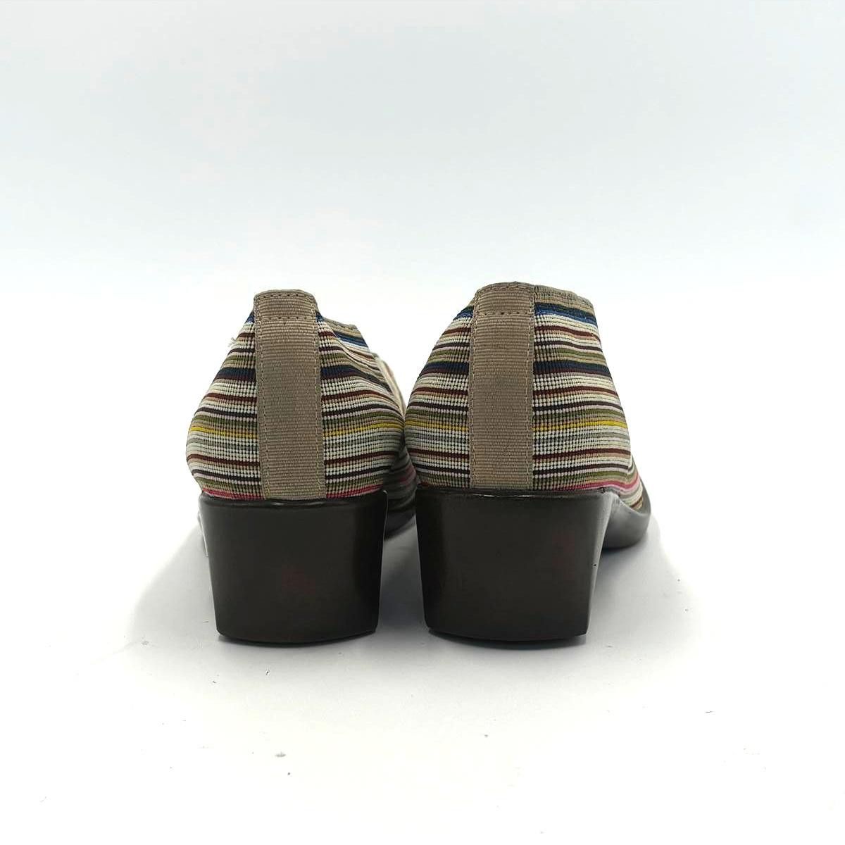 Designer San Miguel Multicolor Striped Square Toe Wedge Heel Sz 10 Size US 10 / IT 40 - 8 Thumbnail