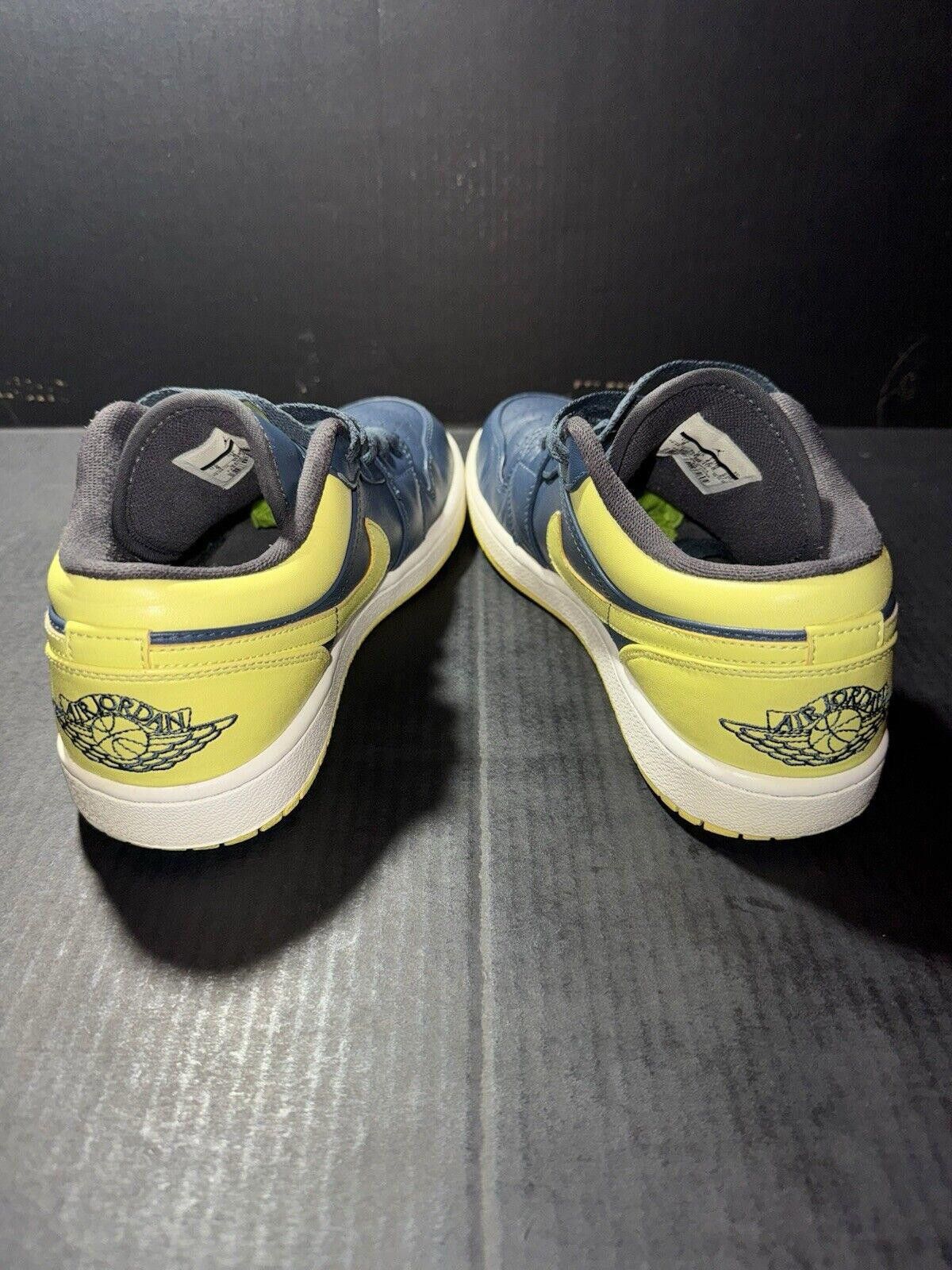 Jordan Brand Nike Air Jordan 1 Low Blue Electric Yellow 553558-417 Sz 9 Size US 9 / EU 42 - 6 Thumbnail