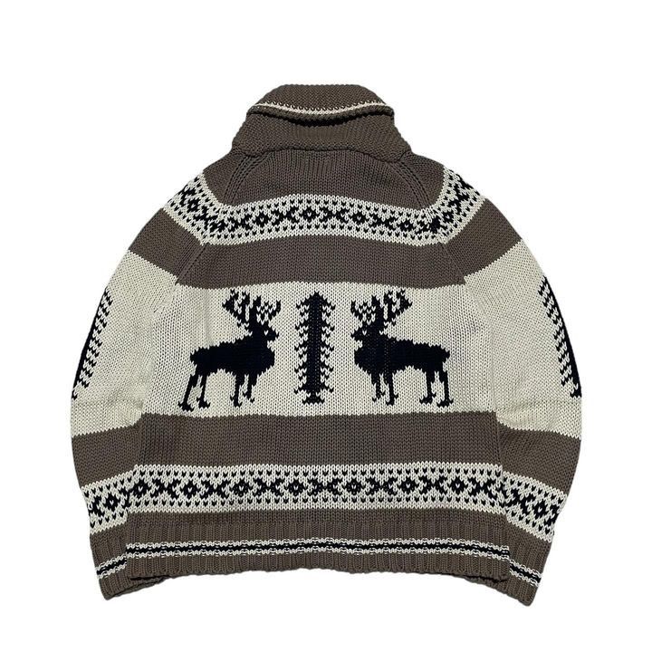 Japanese Brand COEN Japan Cowichan Handknit Reindeer Pattern Wool Sweater Size US L / EU 52-54 / 3 - 2 Thumbnail