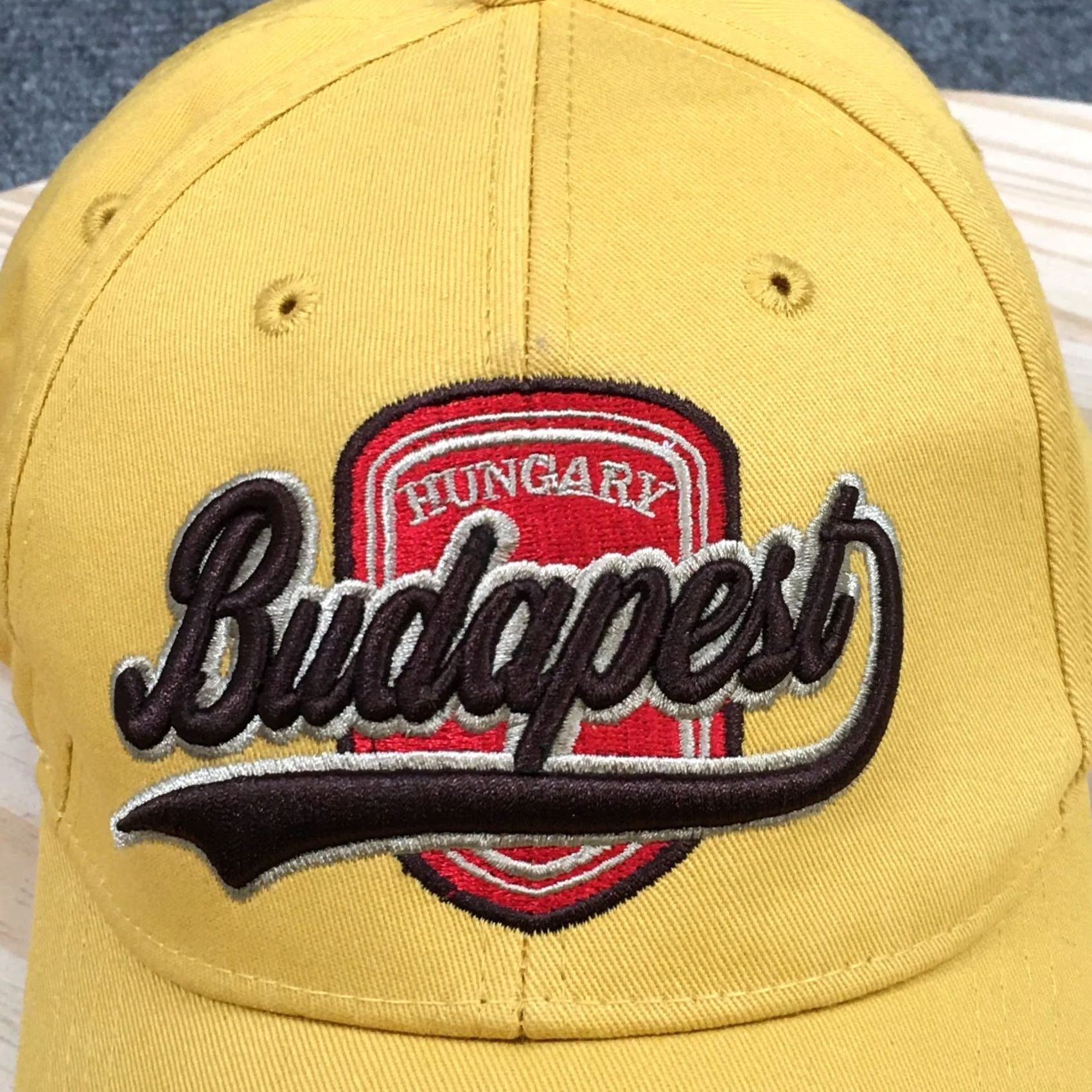Logo 7 Hungary Budapest Baseball Cap Unisex Yellow OS Adjustable Embroidered Logo Size ONE SIZE - 3 Thumbnail