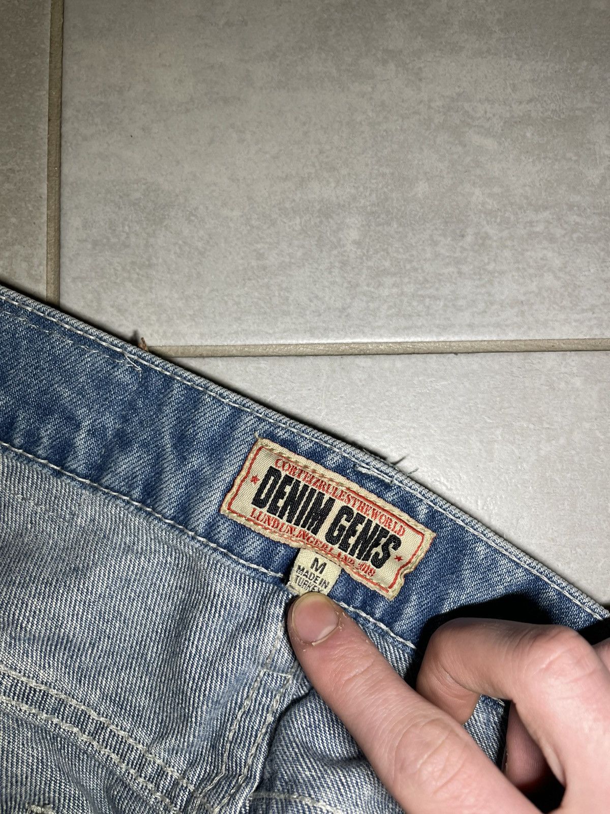 Corteiz Jean Corteiz C-Star Denim Genes Gems Blue Baggy Loose Size US 33 - 5 Thumbnail