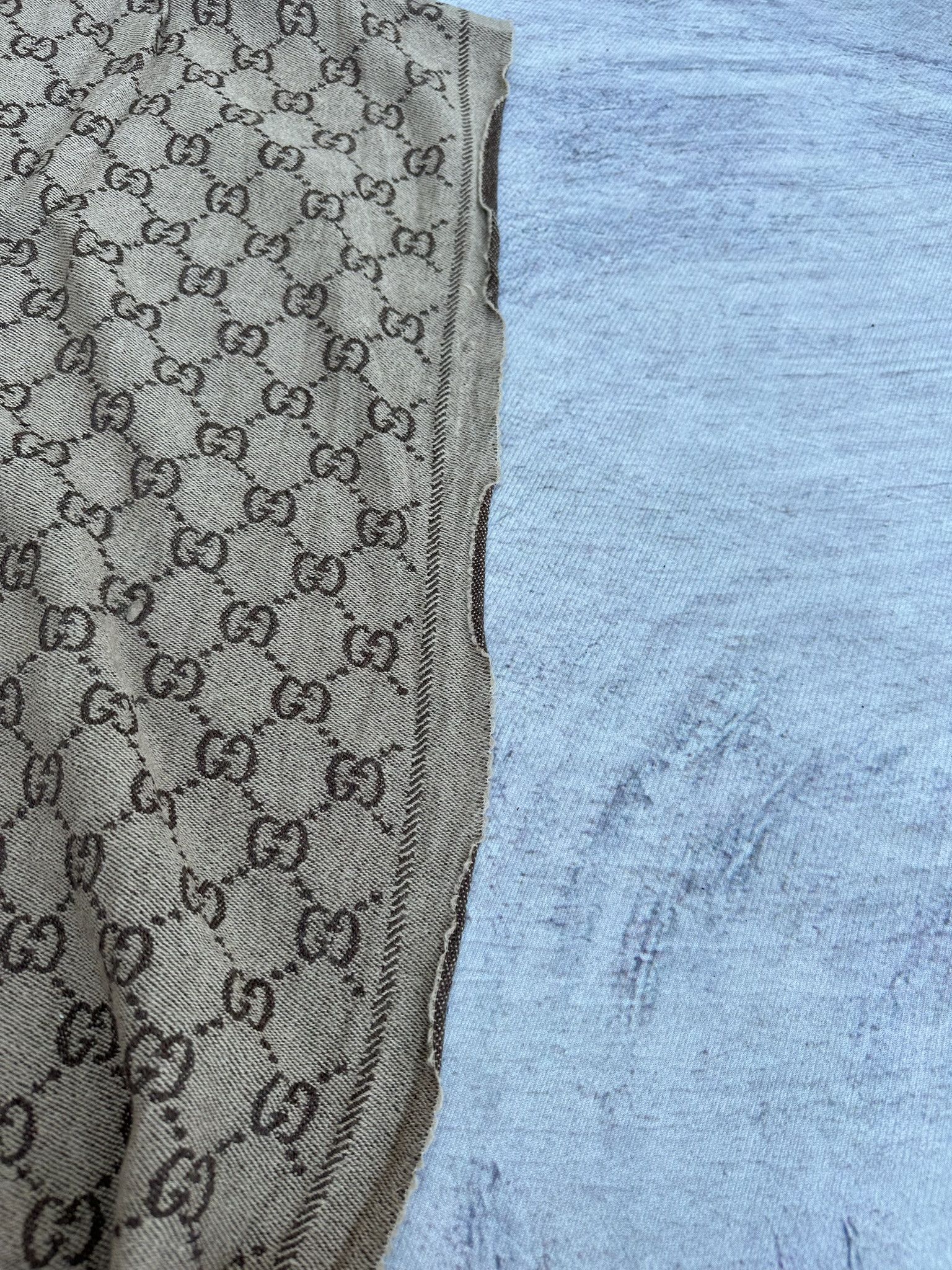 Gucci Gucci Scarf GG Monogram Logo Brown and Beige Two-tone Wool Size ONE SIZE - 5 Thumbnail