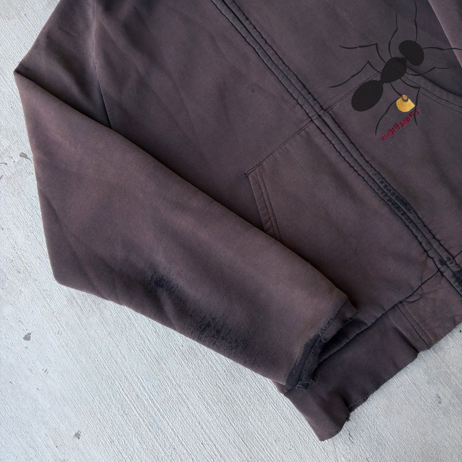 Carhartt × Vintage Carhartt faded black hooded work wear jacket Size US S / EU 44-46 / 1 - 3 Thumbnail