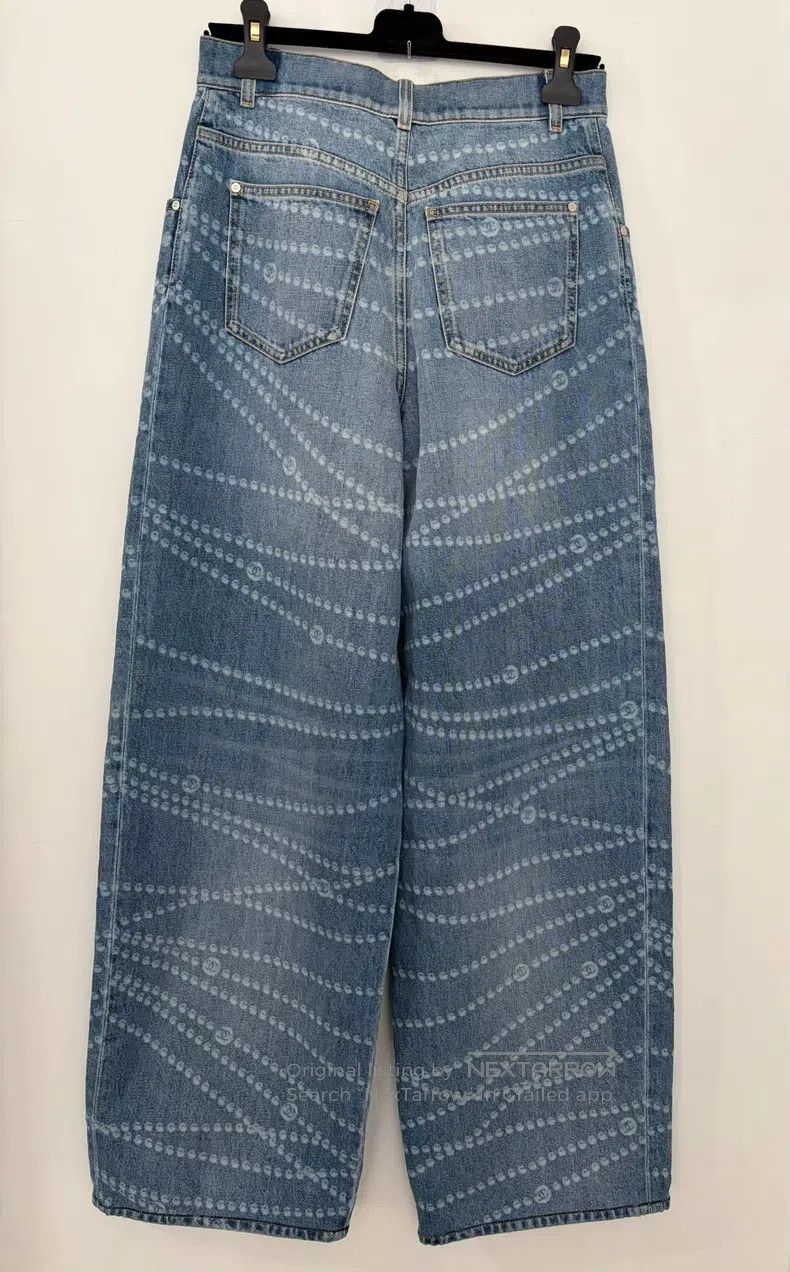 Chanel Chanel Blue pearl chain printed logo wide-leg jeans Size 25" / US 0 / IT 36 - 2 Thumbnail
