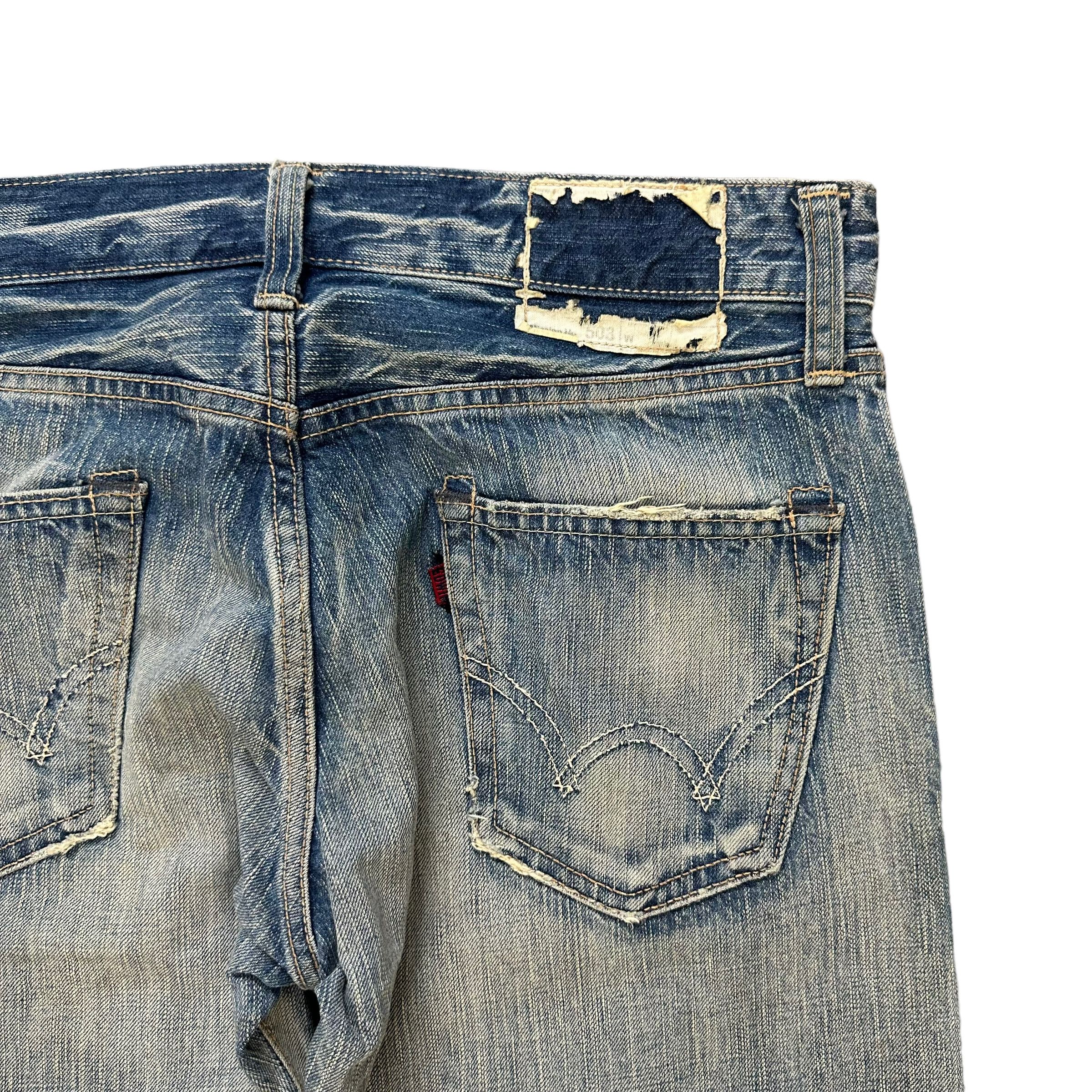 Edwin TRASHED EDWIN 503 WASHED DENIM PANTS #7793-176 Size US 32 / EU 48 - 13 Thumbnail