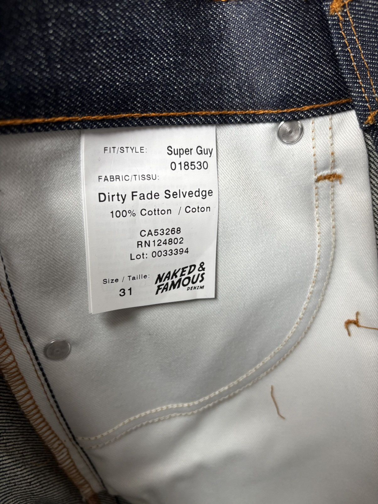 Naked & Famous Naked & Famous Raw Dirty Fade Selvedge (NEW) Size US 31 - 4 Thumbnail