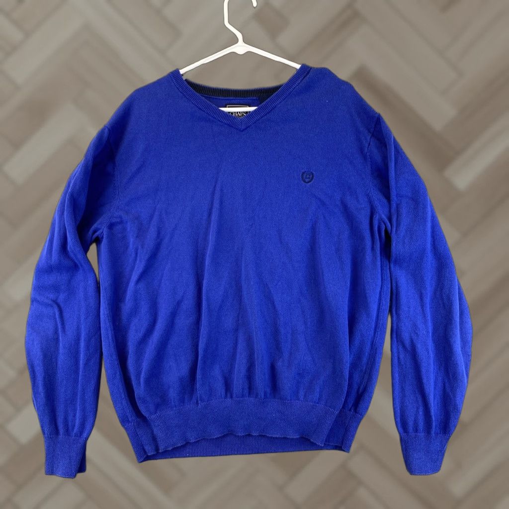 Chaps CHAPS Men’s Sweater Cotton Cashmere V-NECK Size XL Blue Long Sleeve/V-NECK 64-35/63-? Size US XL / EU 56 / 4 - 1 Thumbnail