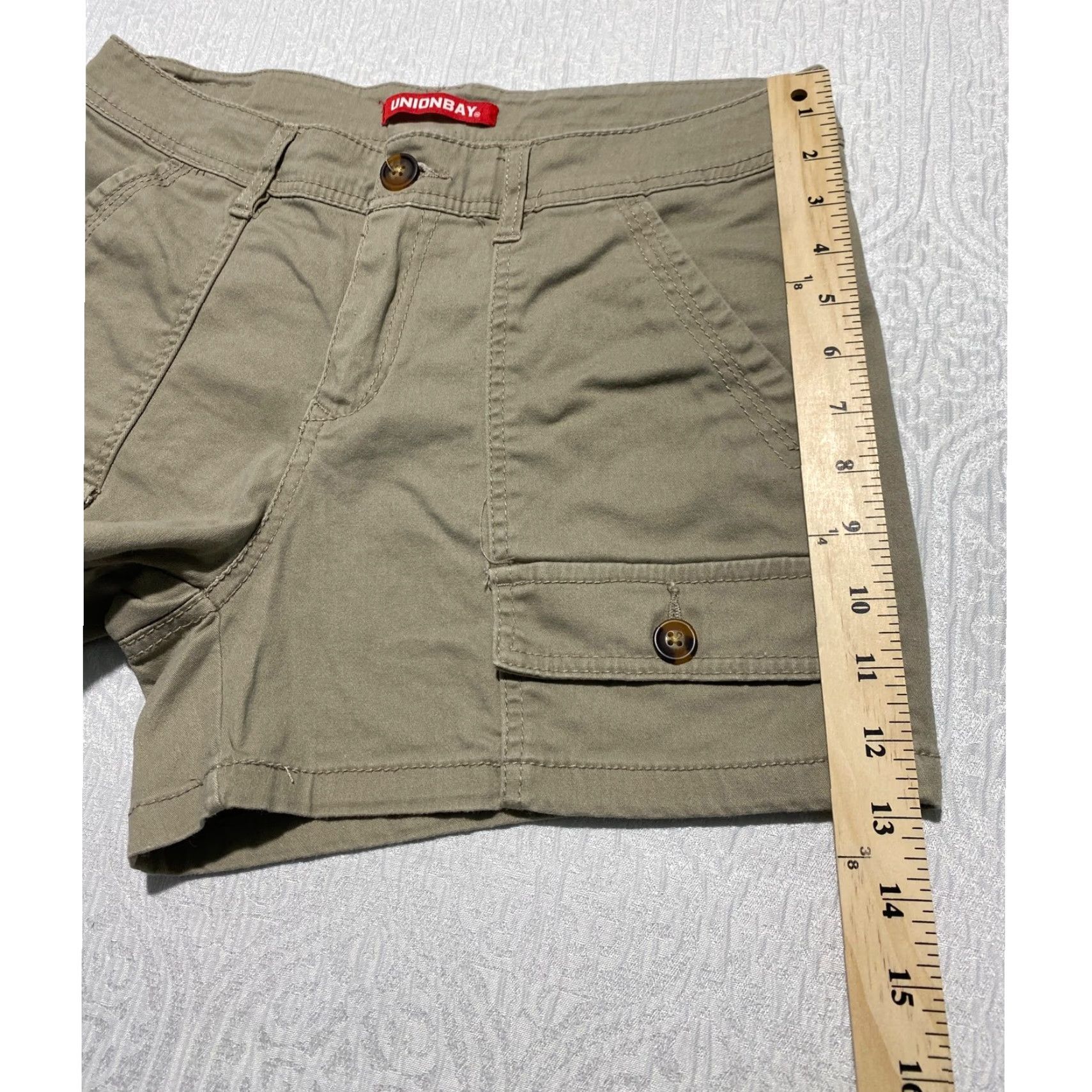 Vintage Unionbay Khaki Cargo Shorts Womens 30 W Tan Cotton Spandex Utility Hiking Size 30" / US 8 / IT 44 - 6 Thumbnail