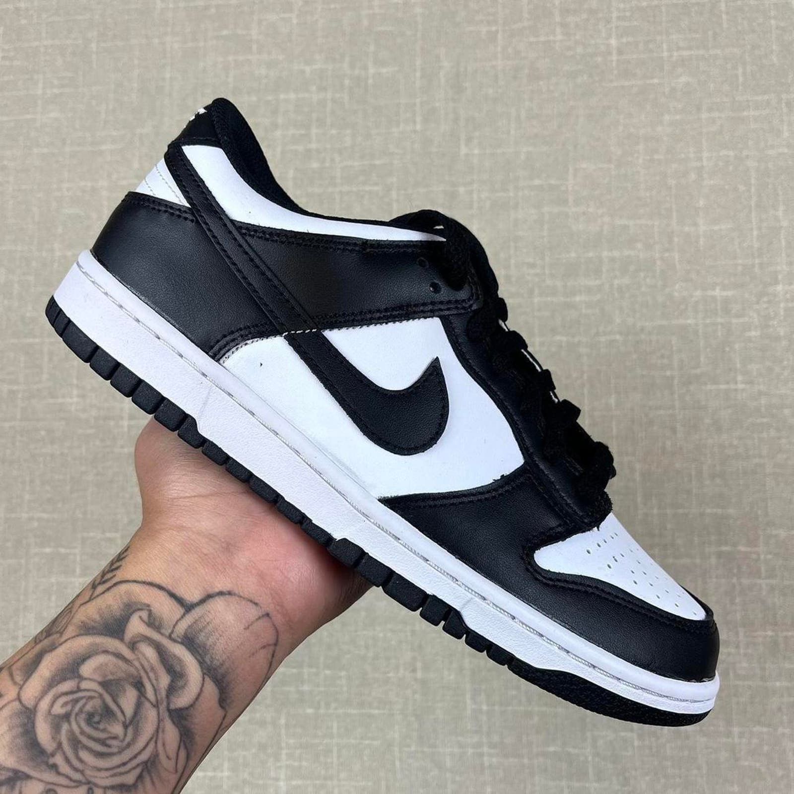 image of Nike Dunk Low "panda" Shoes in Black, Women's (Size 7.5)