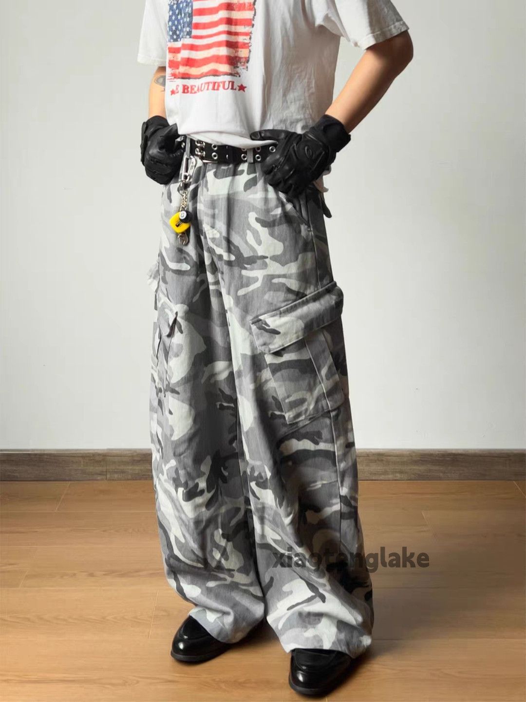 Vintage xtl utility loose baggy skate hiphop cargo camo pants Size US 33 - 5 Thumbnail