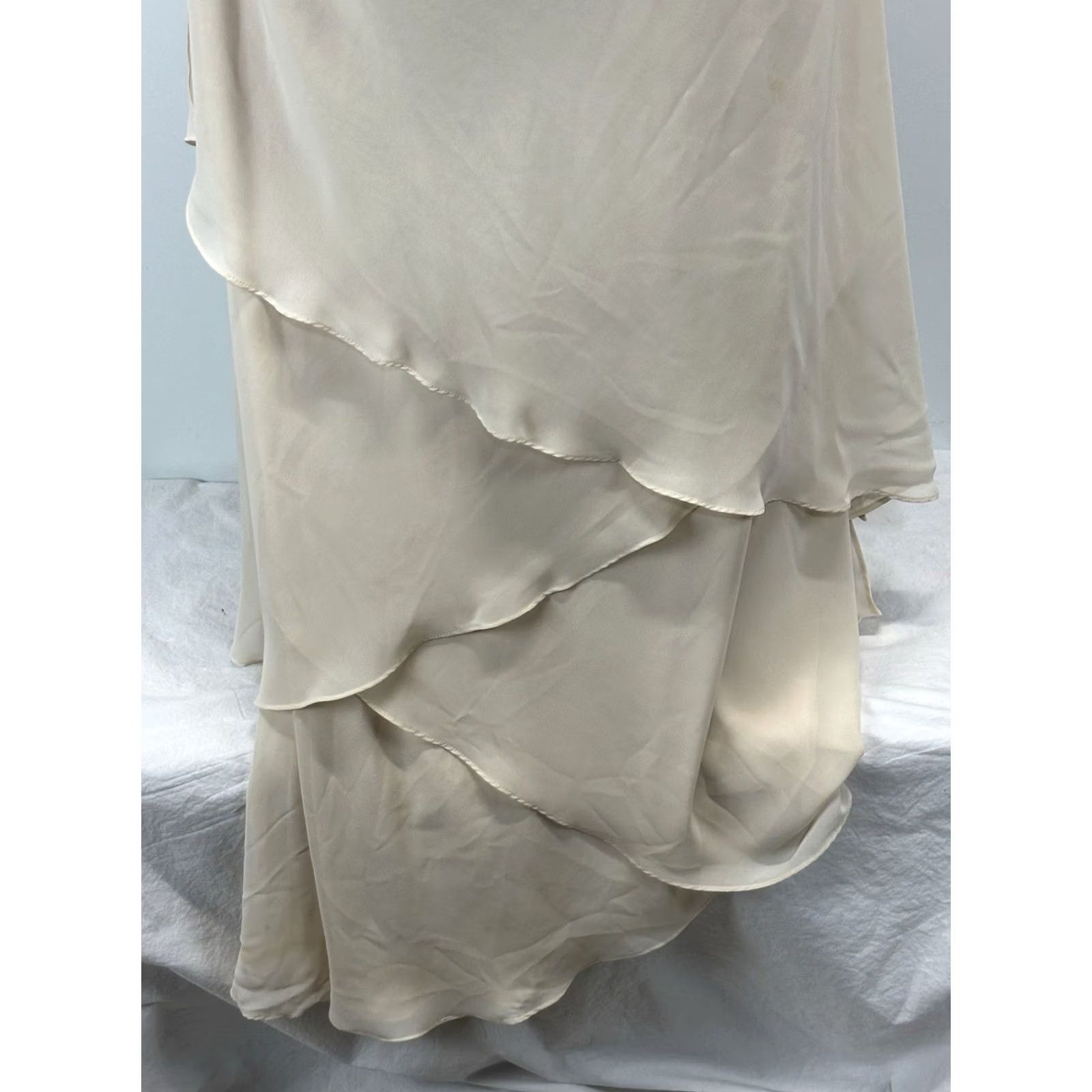 Vintage VINTAGE? No. Caterina Collection Layered Chiffon Maxi Dress Women’s 20 Plus Beige Ethereal Size 3XL / US 20-22 - 7 Thumbnail