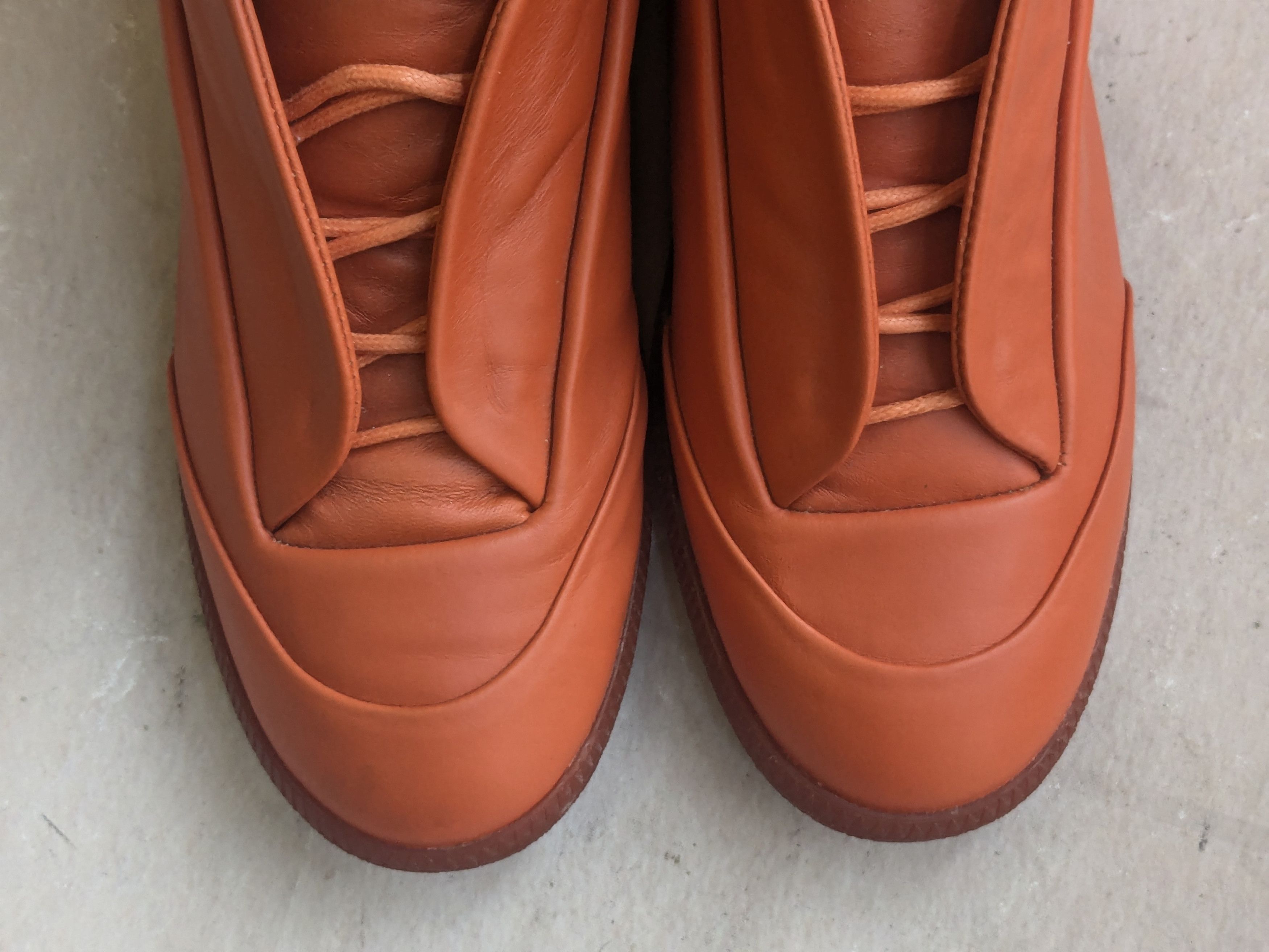 Maison Margiela Maison Margiela Future Orange Leather 10 43 Italy High Tops Size US 10 / EU 43 - 5 Thumbnail