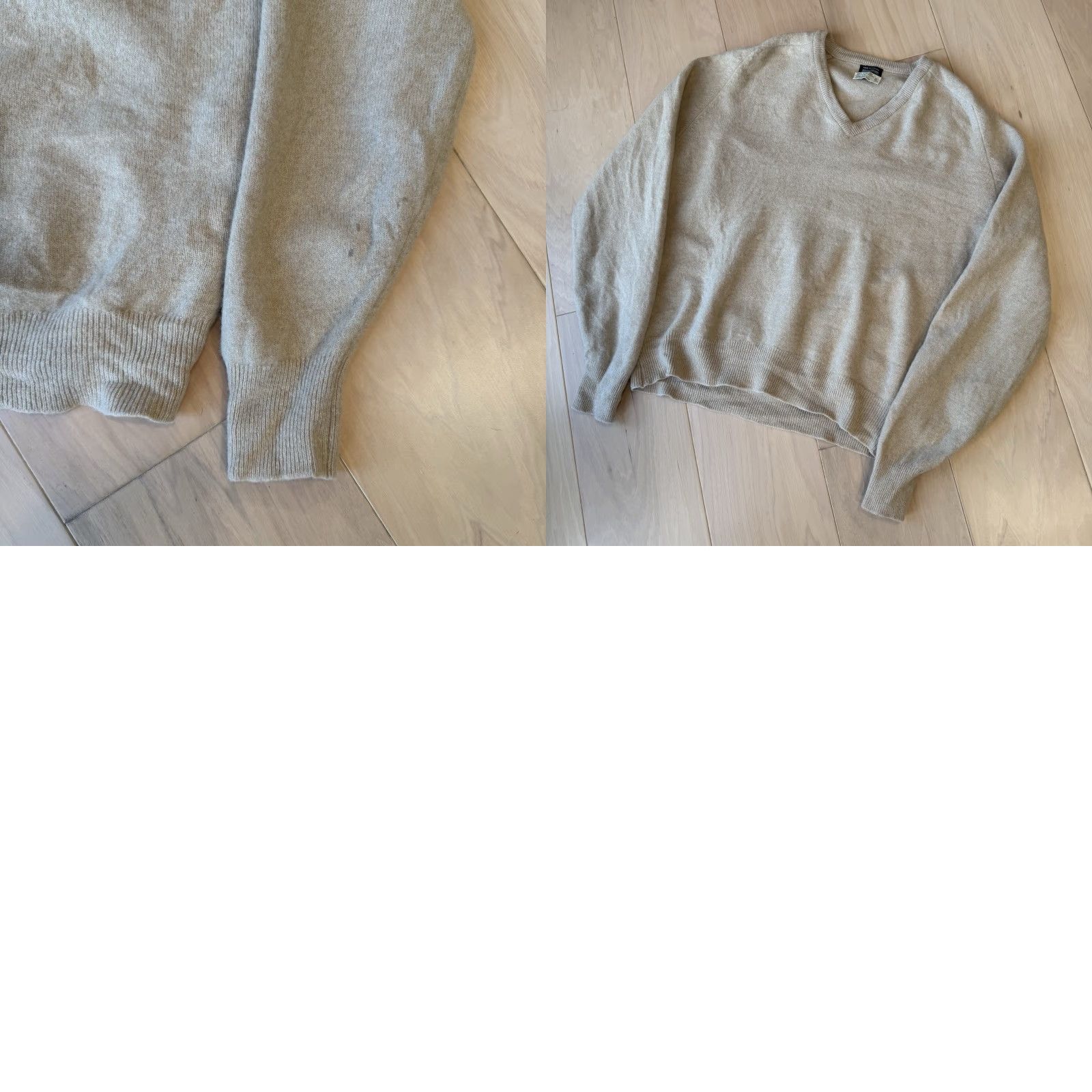 Brooks Brothers Vintage Brooks Brothers Lambswool Sweater Small Beige V Neck Mens Wool Pullover Knit Regular Solid Fashion Pattern Ac?t? Size US S / EU 44-46 / 1 - 8 Thumbnail