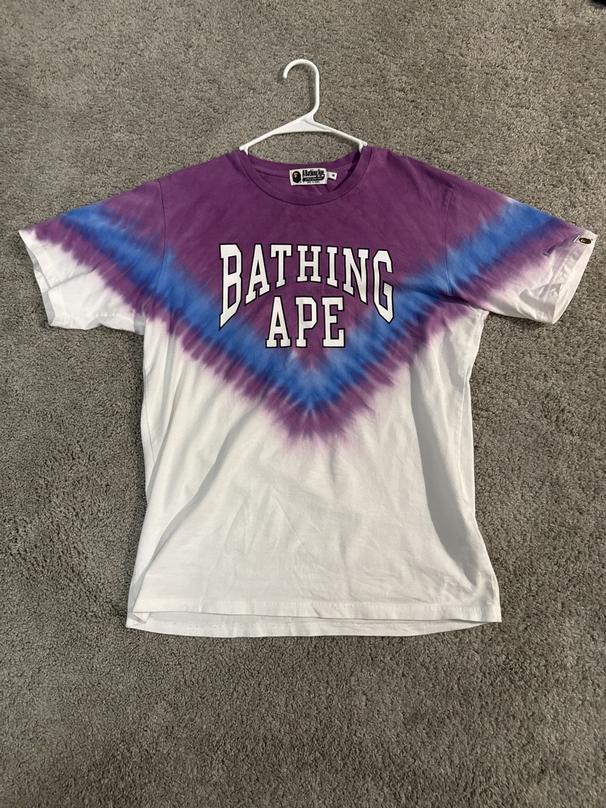 Bape Tie Dye NYC Logo Tee | Grailed