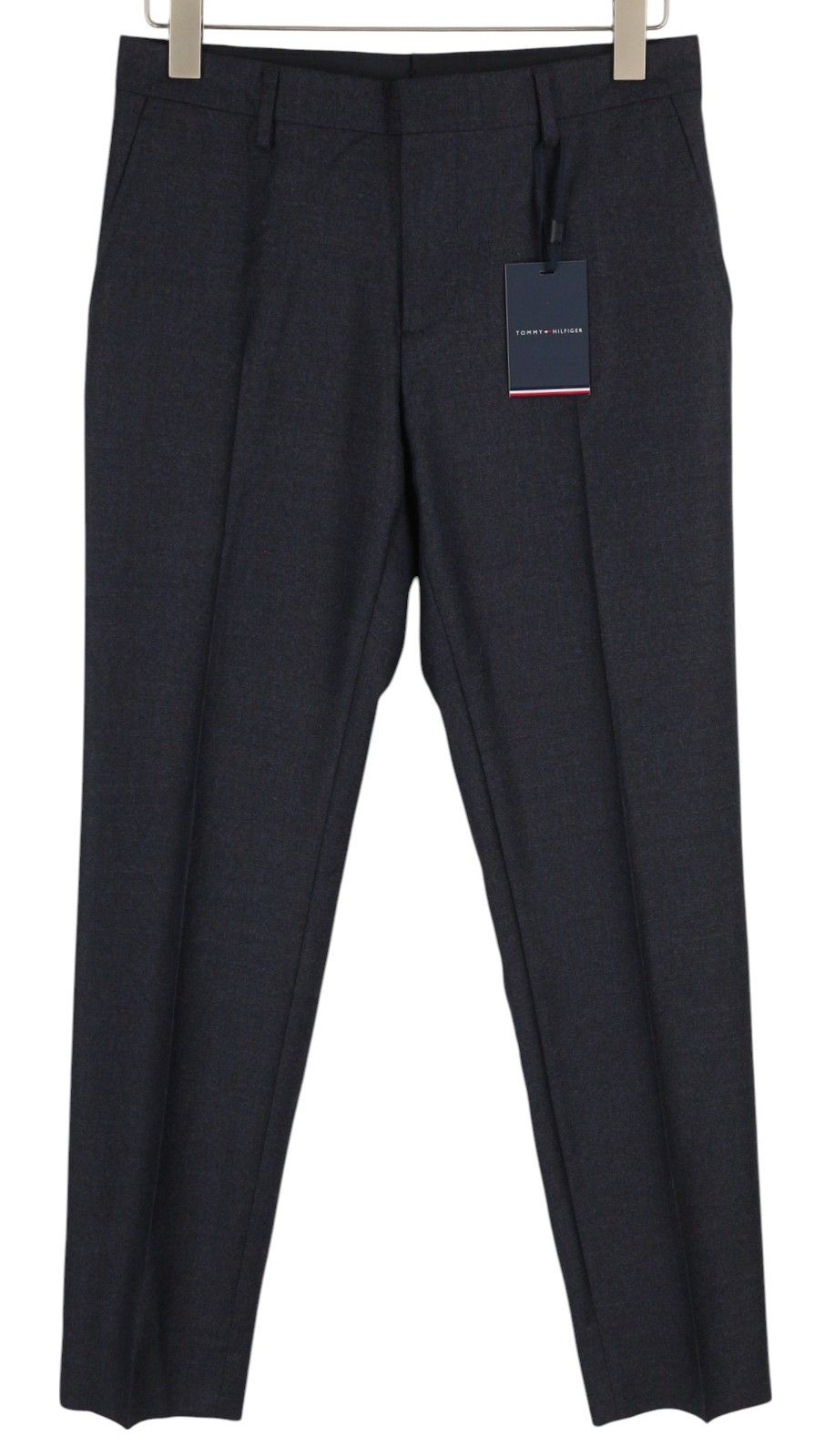 LARDINI 46 Blue Patterned Wool Cashmere Slim Trousers 85318