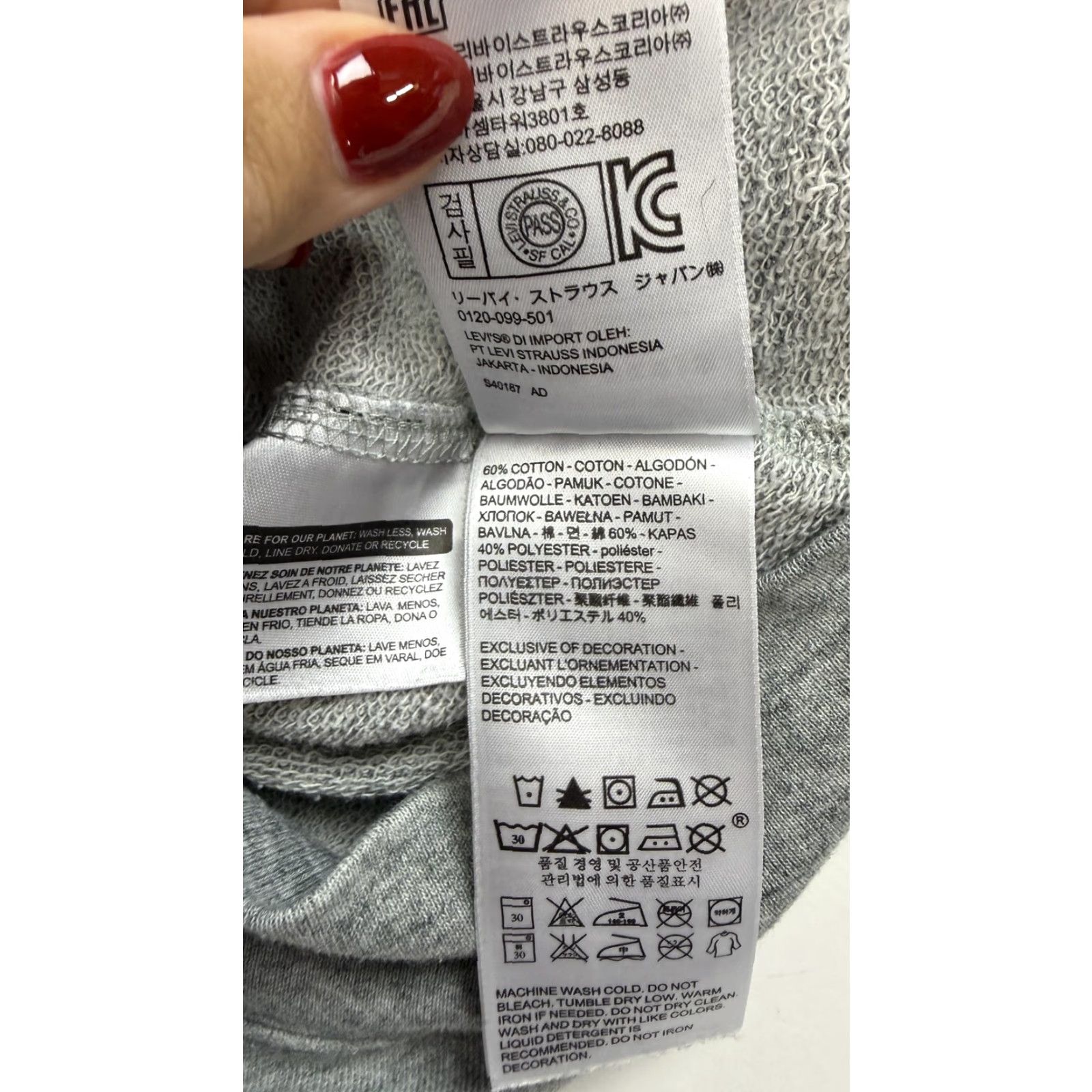 Levi's VINTAGE Levi's Hoodie Womens XS Gray Heather Full Zip Spell Out Logo Sweatshirt Jacket Size XS / US 0-2 / IT 36-38 - 5 Thumbnail