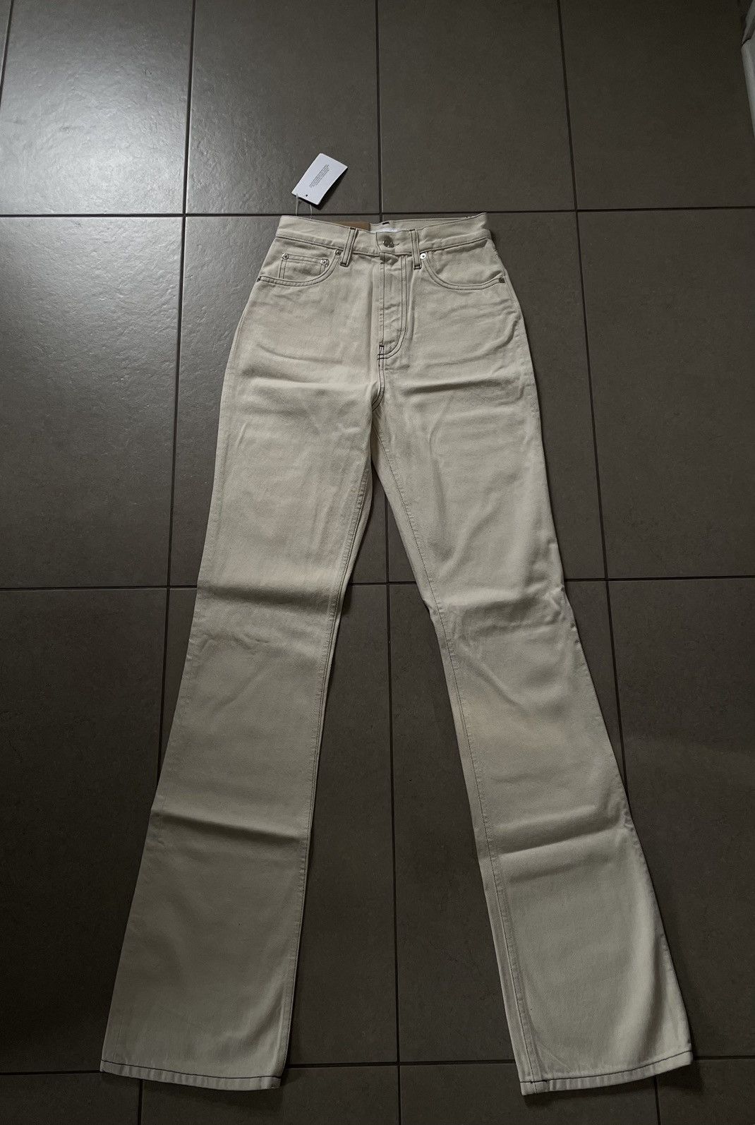 image of Helmut Lang Hi Bootcut Denim Jeans in Natural, Women's (Size 26)