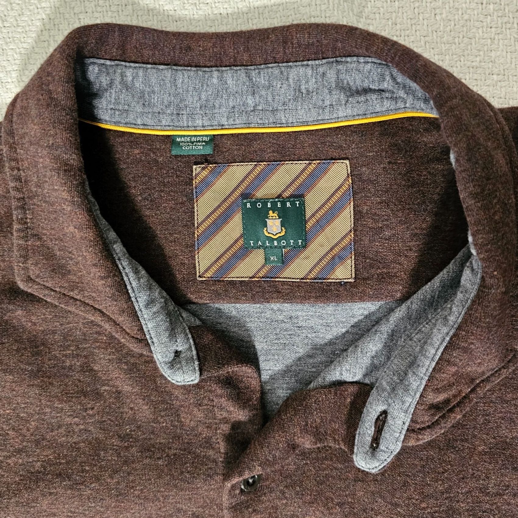 Robert Talbott Robert Talbott Sweatshirt Men's XL Brown Button Up Flip Cuff Pima Knit Zipper Collared Size US XL / EU 56 / 4 - 2 Thumbnail