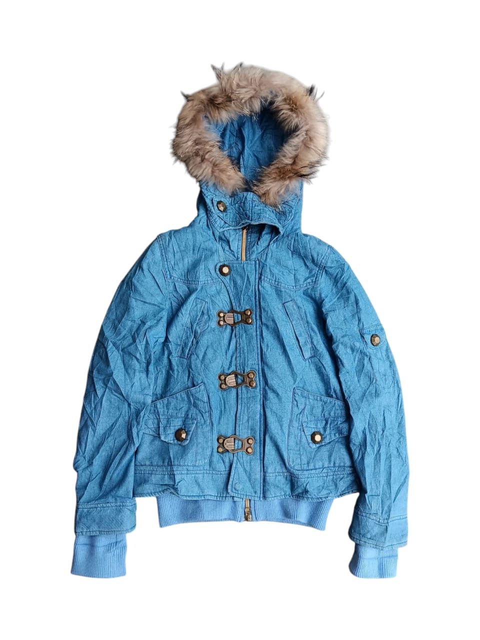 Natural fit fur raccoon denim ifsixwasnine style jacket
