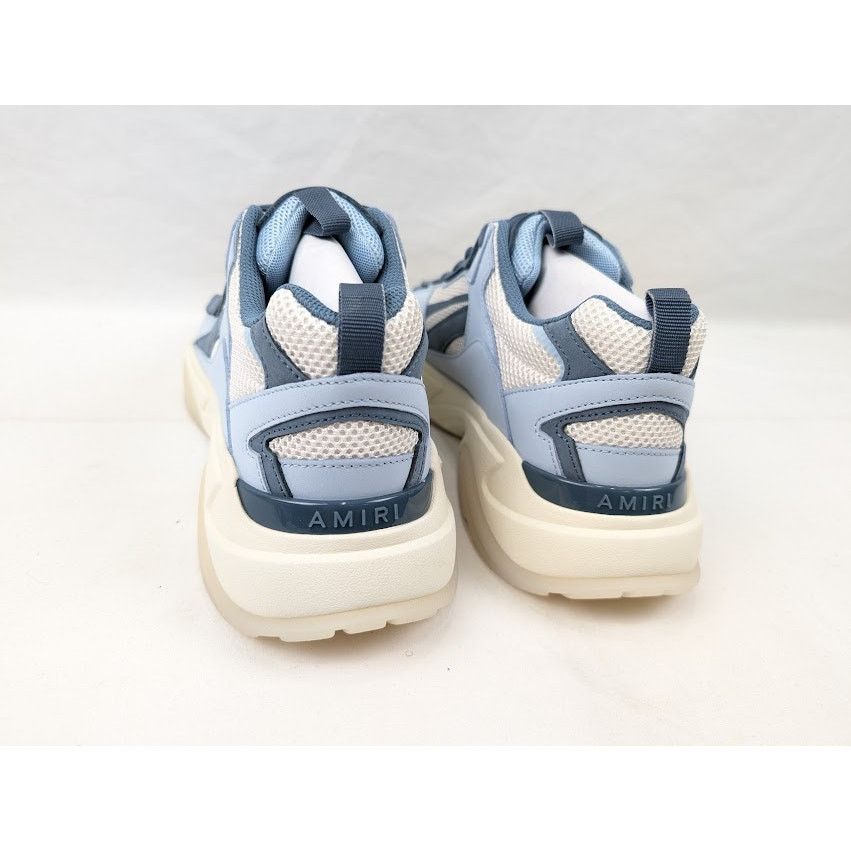 Amiri o1rshd1 Bone Runner Low-Top Sneakers in Baby Blue Size US 12 / EU 45 - 18 Thumbnail