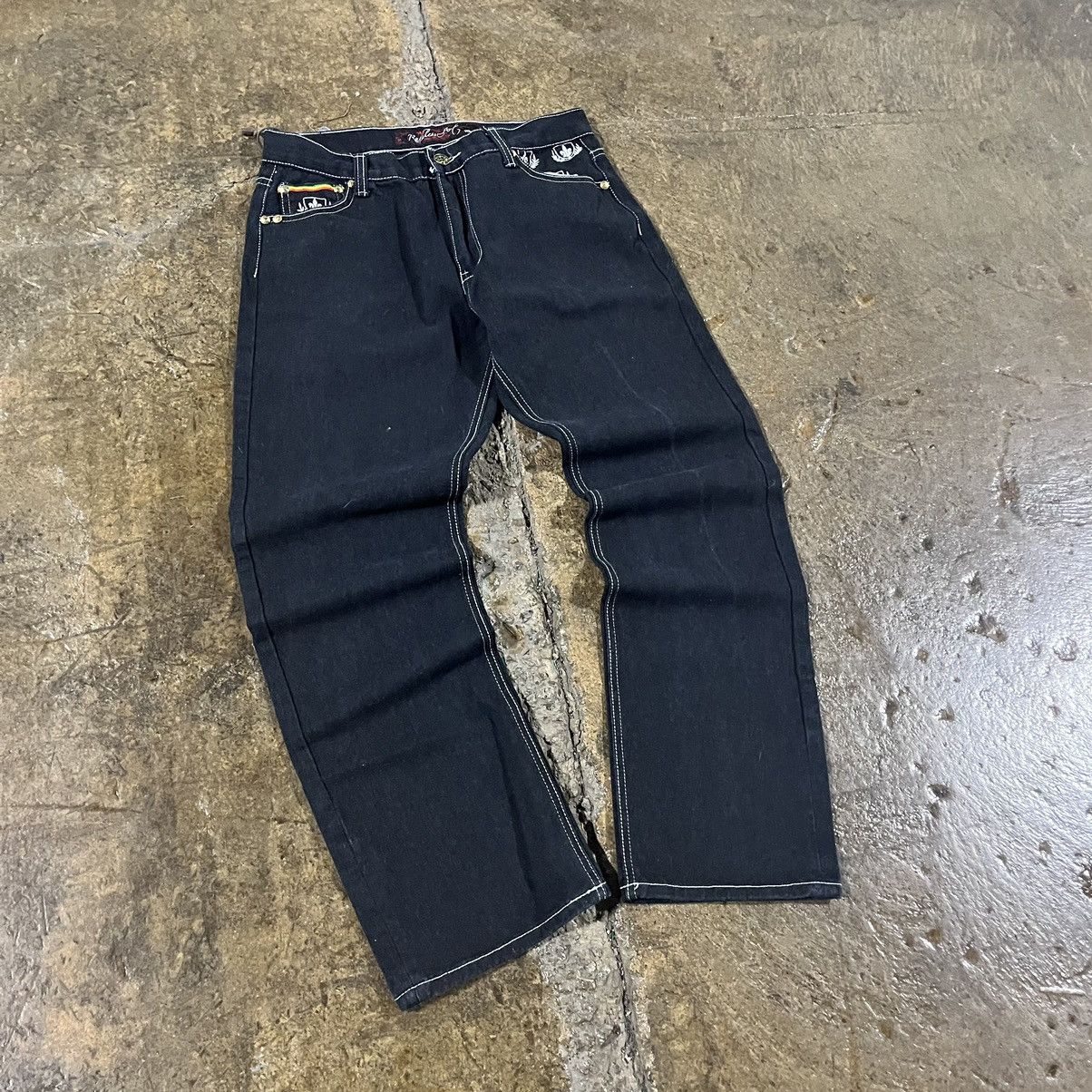 Affliction × JNCO × Vintage Crazy Vintage Y2K Baggy Jeans Embroidered Skater Wide Leg Size US 32 / EU 48 - 7 Thumbnail