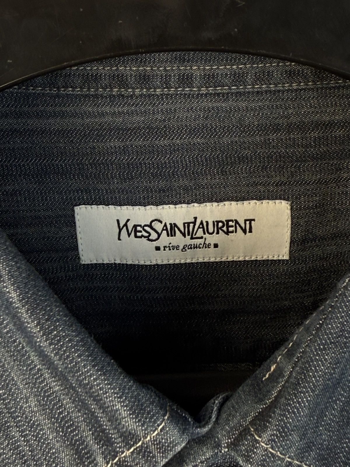 Yves Saint Laurent 🇮🇹 YSL Denim Shirt Rive Gauche Overshirt Button Up Collar Size US XL / EU 56 / 4 - 5 Thumbnail
